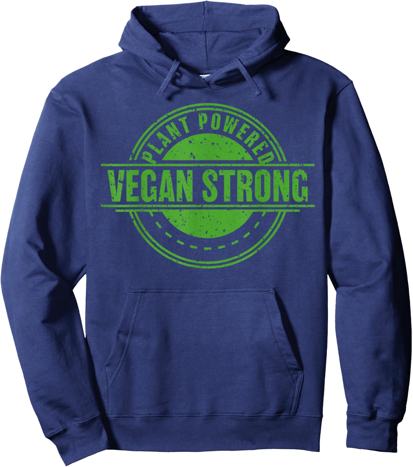 Vegan Gym Shirt, Plant Strong Hoodie - Hoodie | Navy
