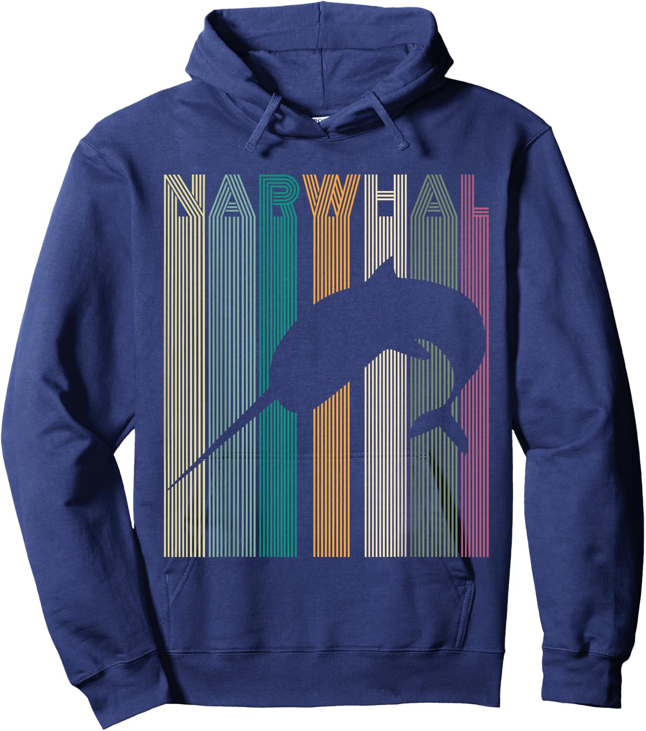 Kids Narwhal Retro Narwhal Shirt Women Men Boys Hoodie - Hoodie | Navy
