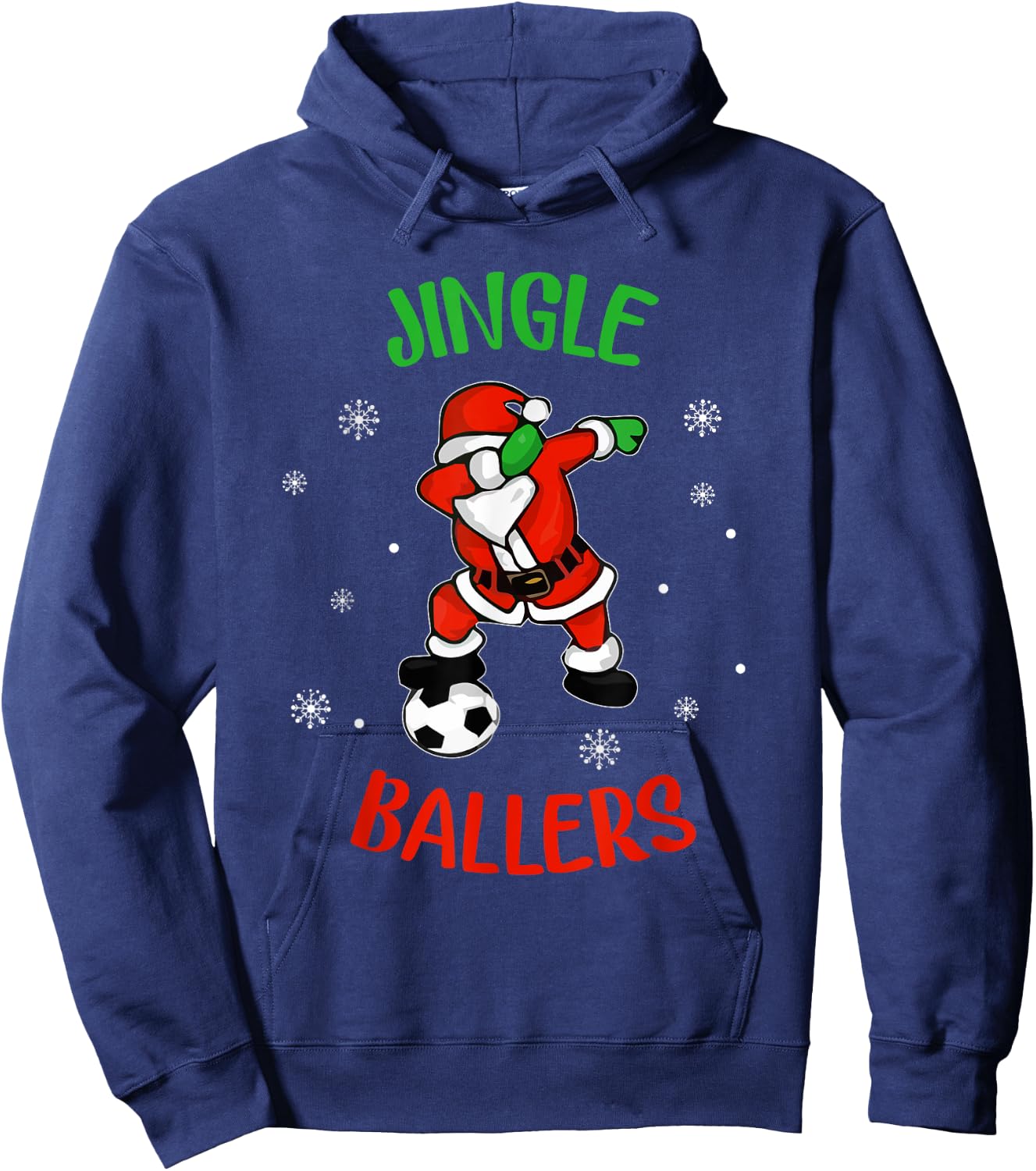 Jingle Ballers Christmas Soccer Santa Football Hoodie - Hoodie | Navy