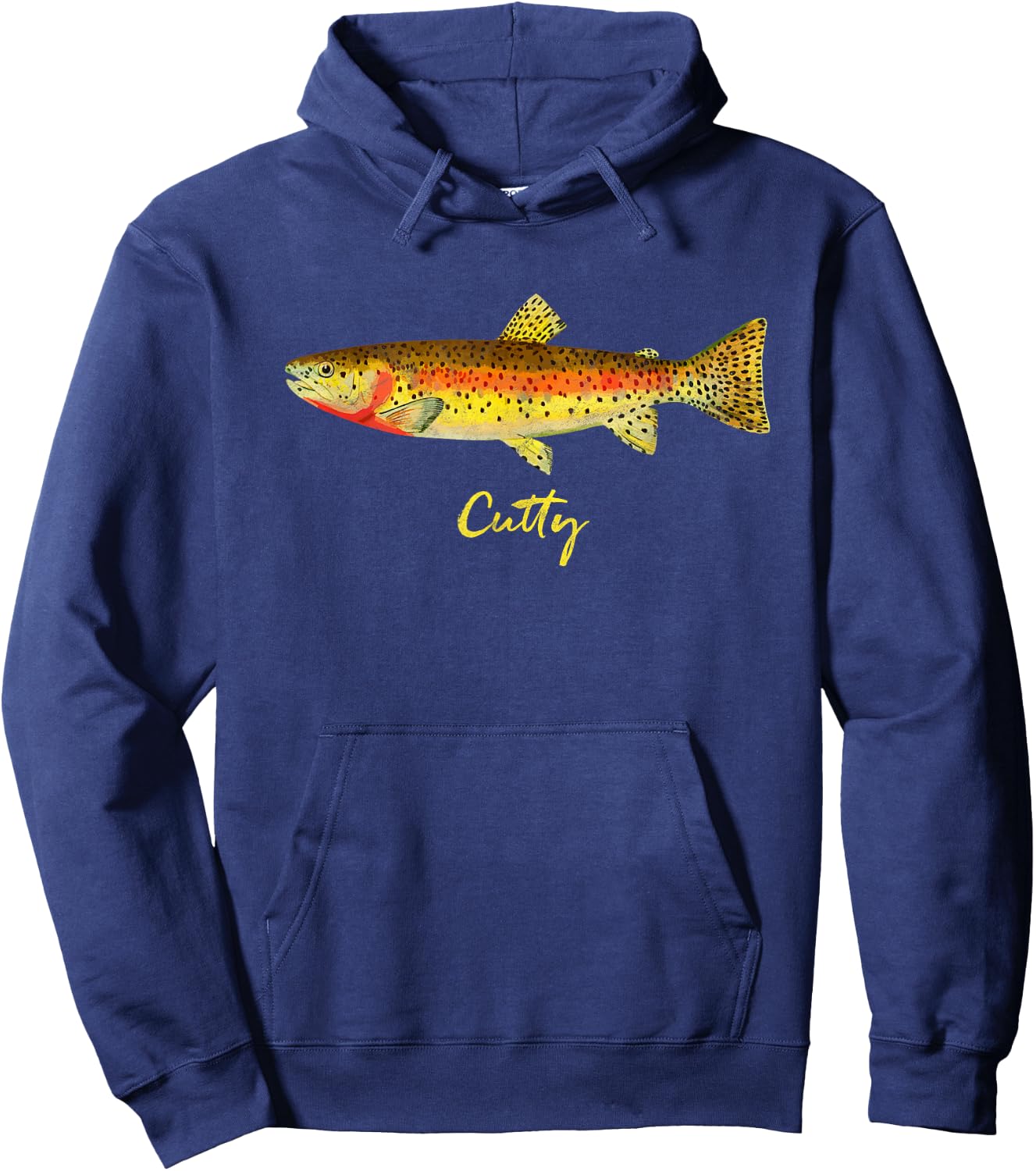 Retro Cutthroat Trout Vintage Fly Fishing Hoodie - Hoodie | Navy