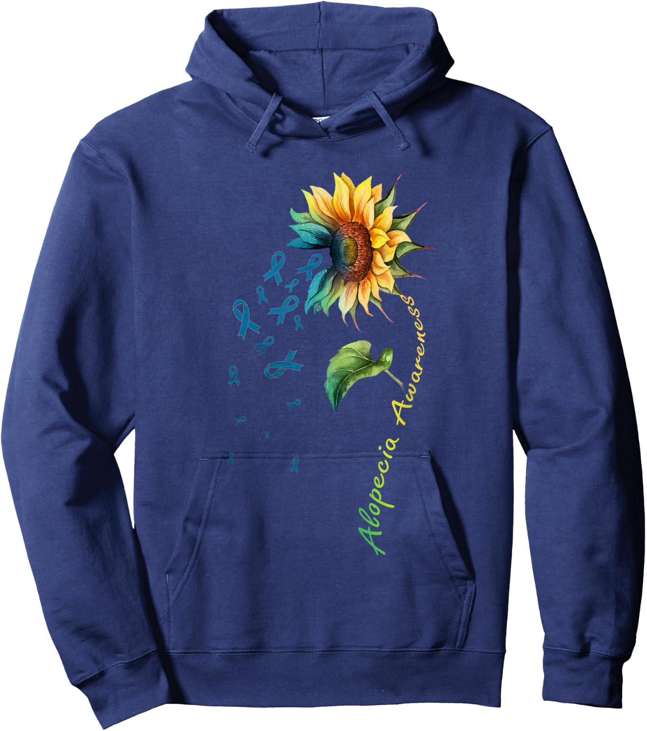 Alopecia Awareness Sunflower Shirt Hoodie - Hoodie | Navy