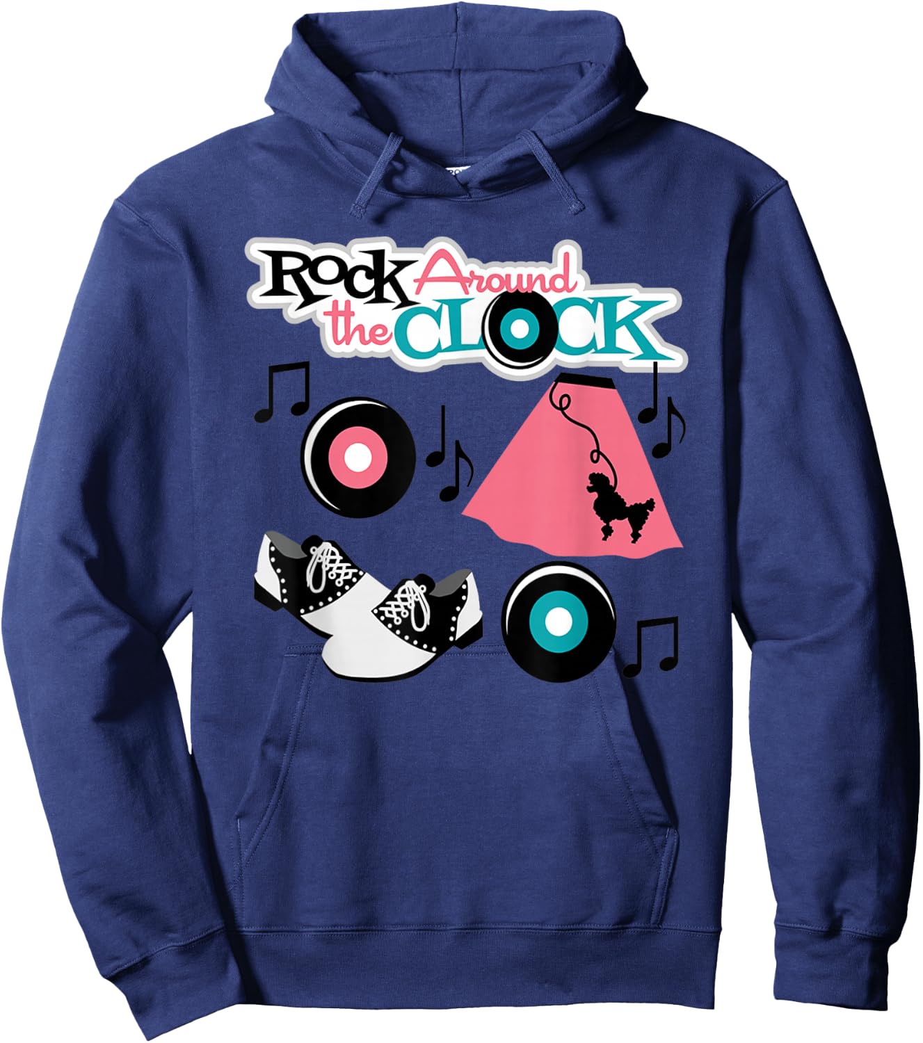 Rock Around the Clock 50's Hoodie - Hoodie | Navy