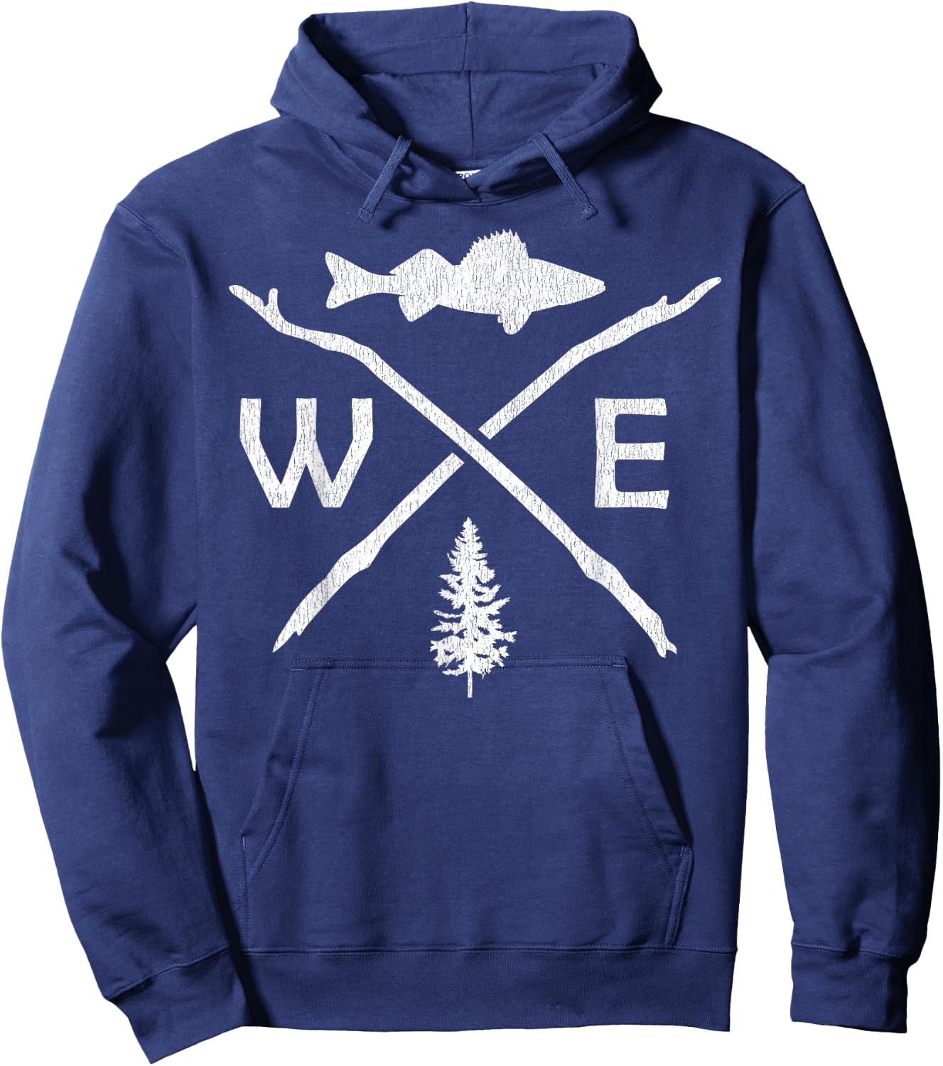 Walleye Fishing Outdoor Fisherman Hoodie - Hoodie | Navy