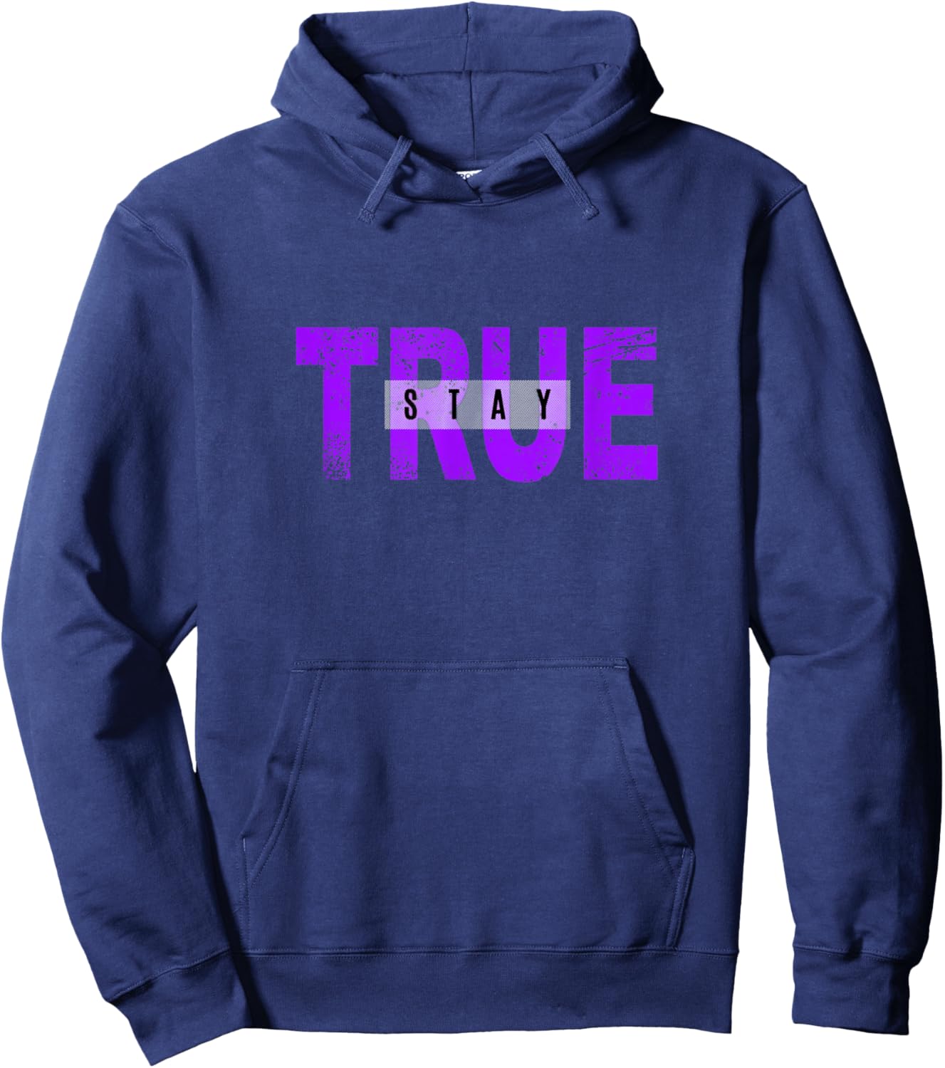 Purple Stay True Purple Graphic Hoodie - Hoodie | Navy