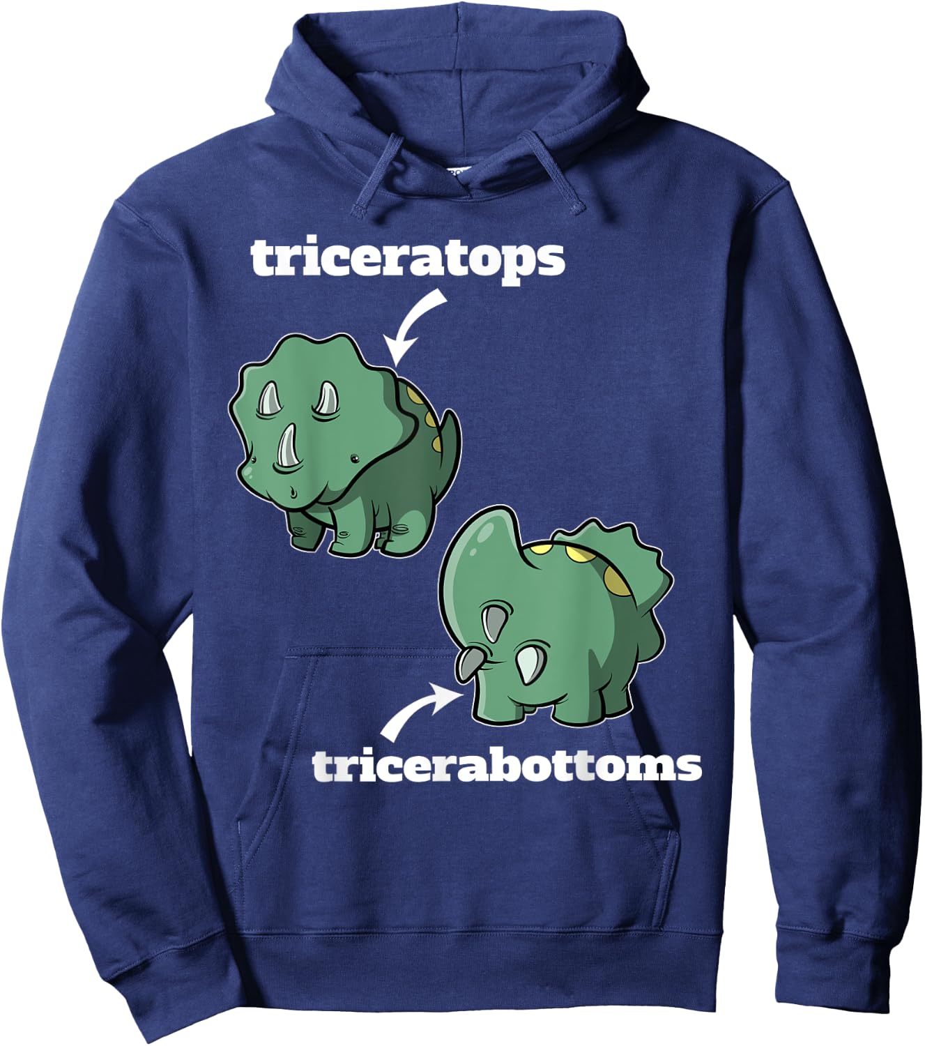 Triceratops Tricerabottoms Funny Dinosaur Hoodie - Hoodie | Navy