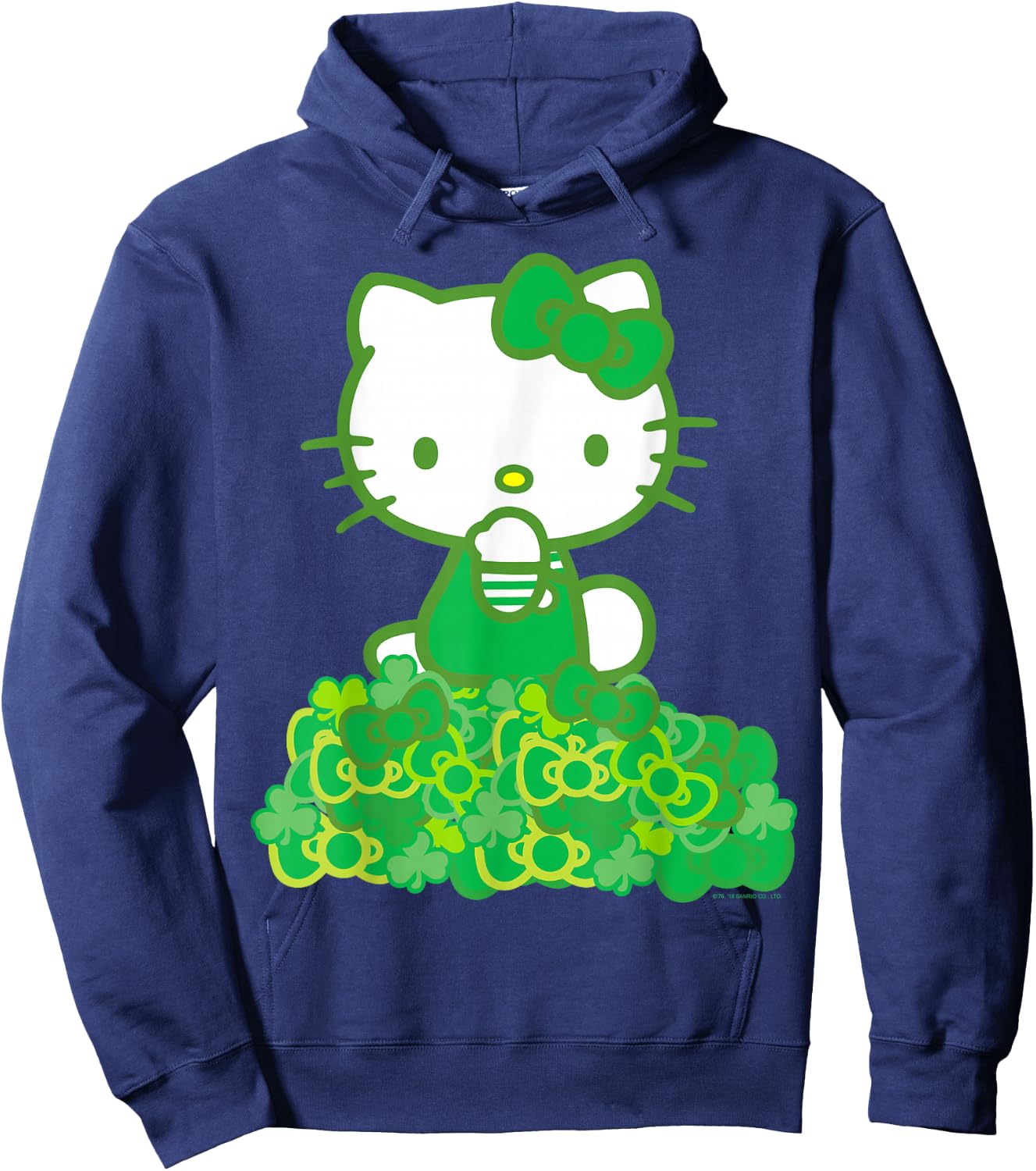 Hello Kitty Green Bows and Clovers Shirt Hoodie - Hoodie | Navy