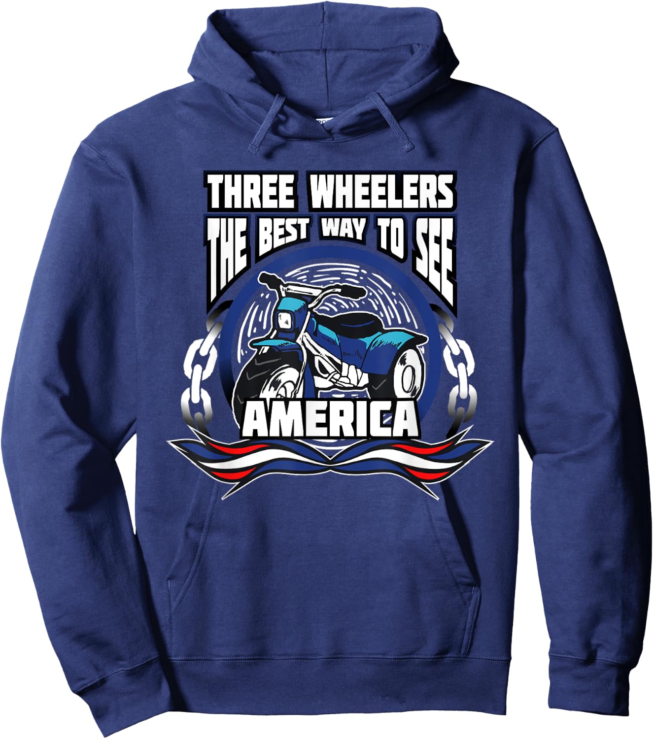 Patriotic Trike Motorcycle Three Wheeler Quote Hoodie - Hoodie | Navy