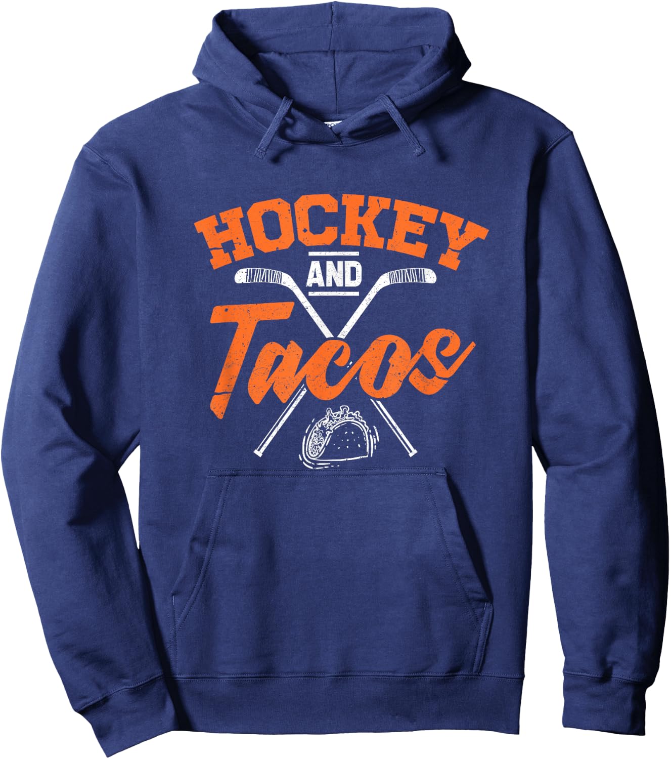 Hockey And Tacos Funny Ice Hockey Player Gift Hoodie - Hoodie | Navy