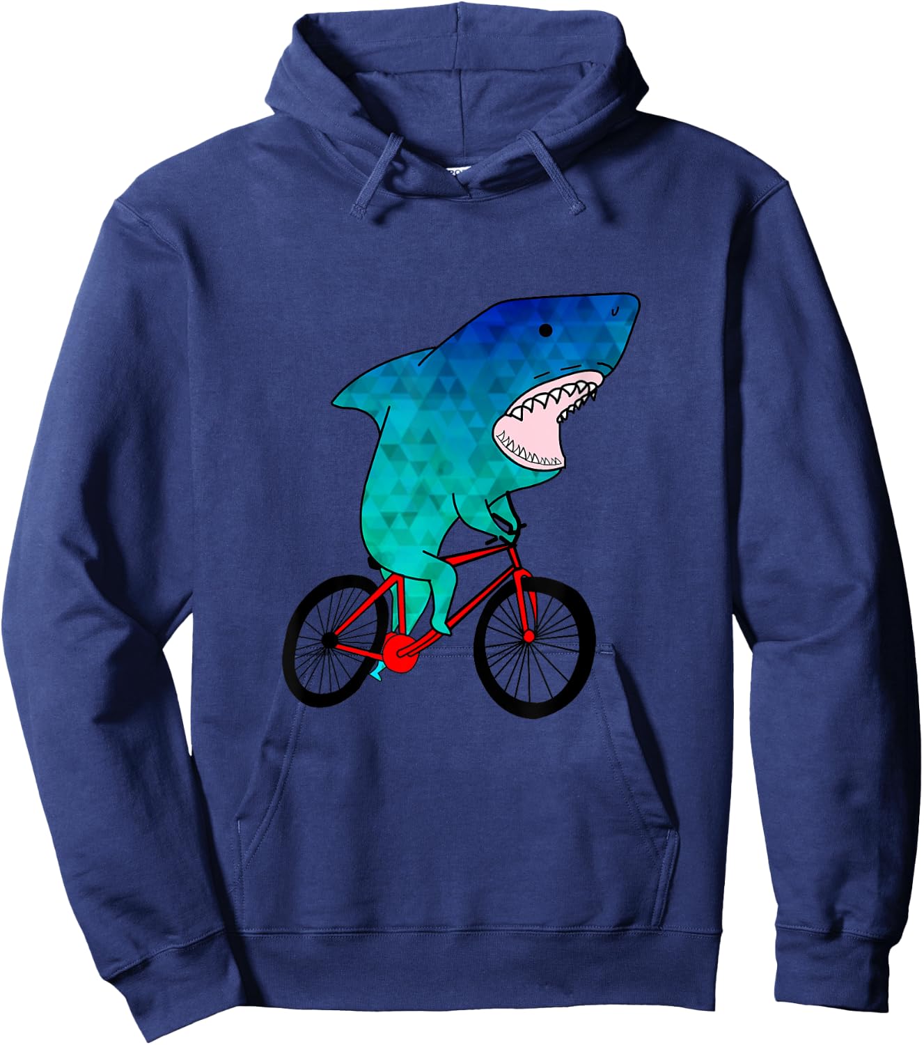 Cute Shark - On A Bicycle - Ocean Animals Hoodie - Hoodie | Navy