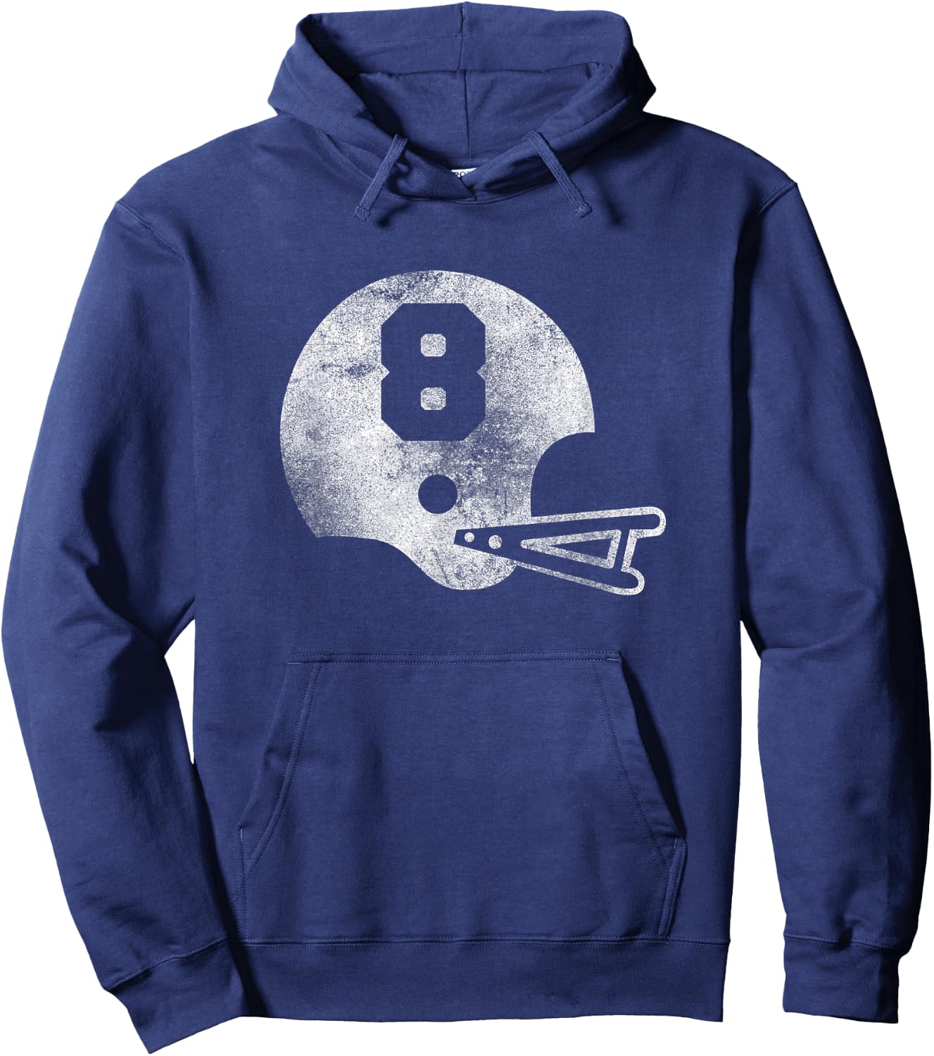 Vintage Football Jersey Number 8 Player Number Hoodie - Hoodie | Navy