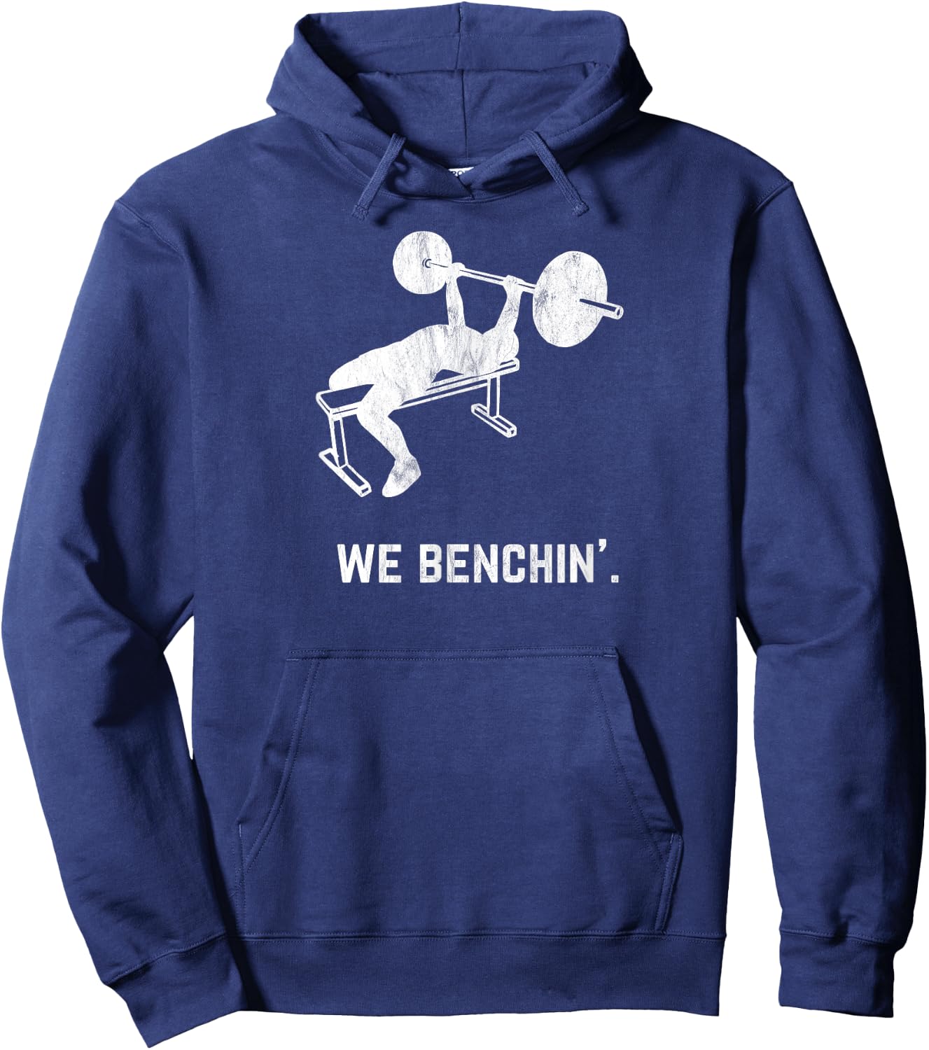 Funny Vintage Lifting Bench-Press We Benchin Hoodie - Hoodie | Navy