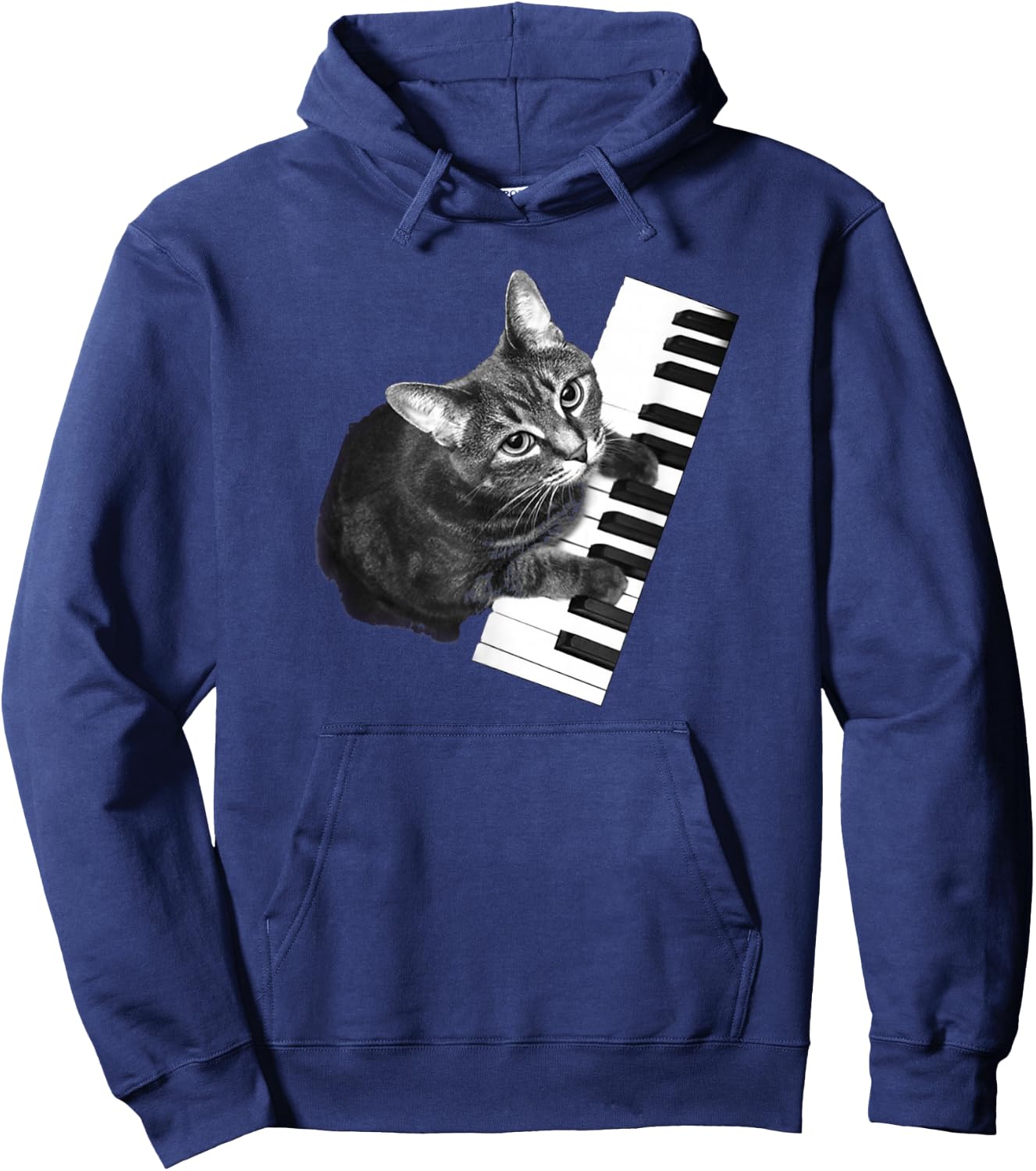Piano Cat Shirt Hoodie - Hoodie | Navy