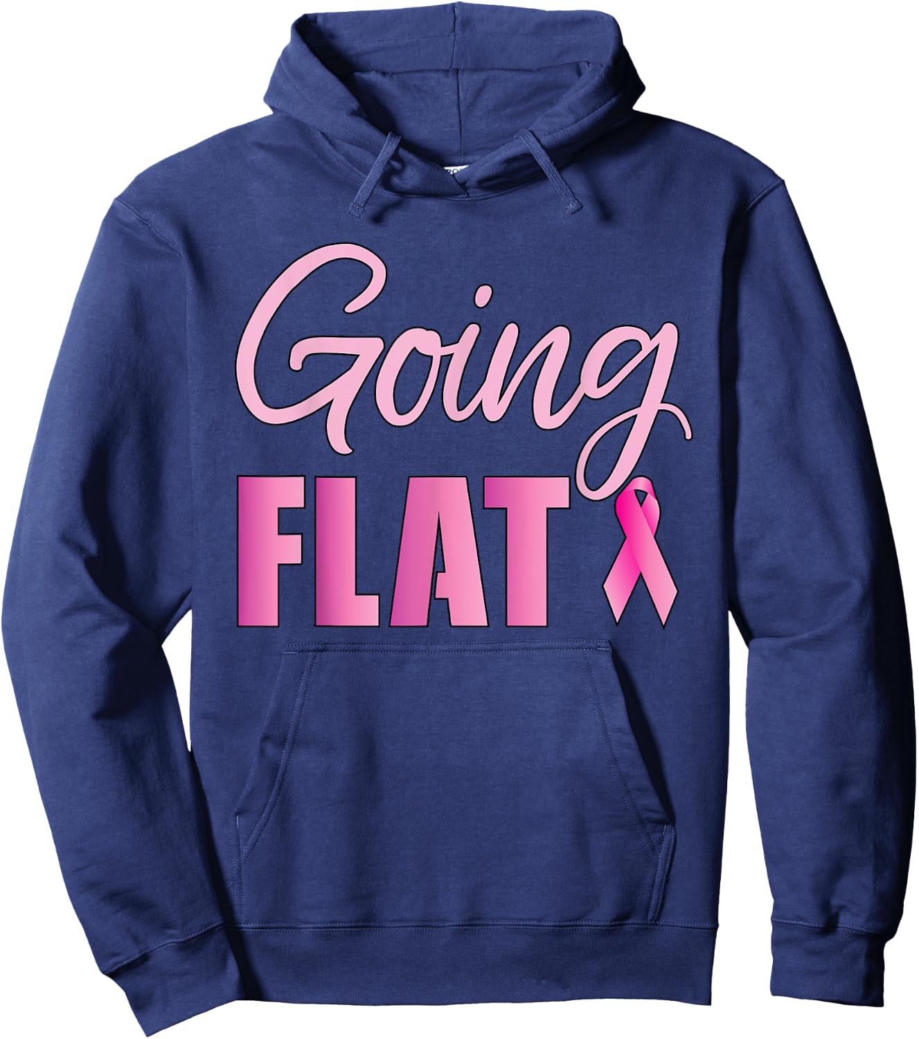 Going Flat Mastectomy Breast Cancer Hero Hoodie - Hoodie | Navy