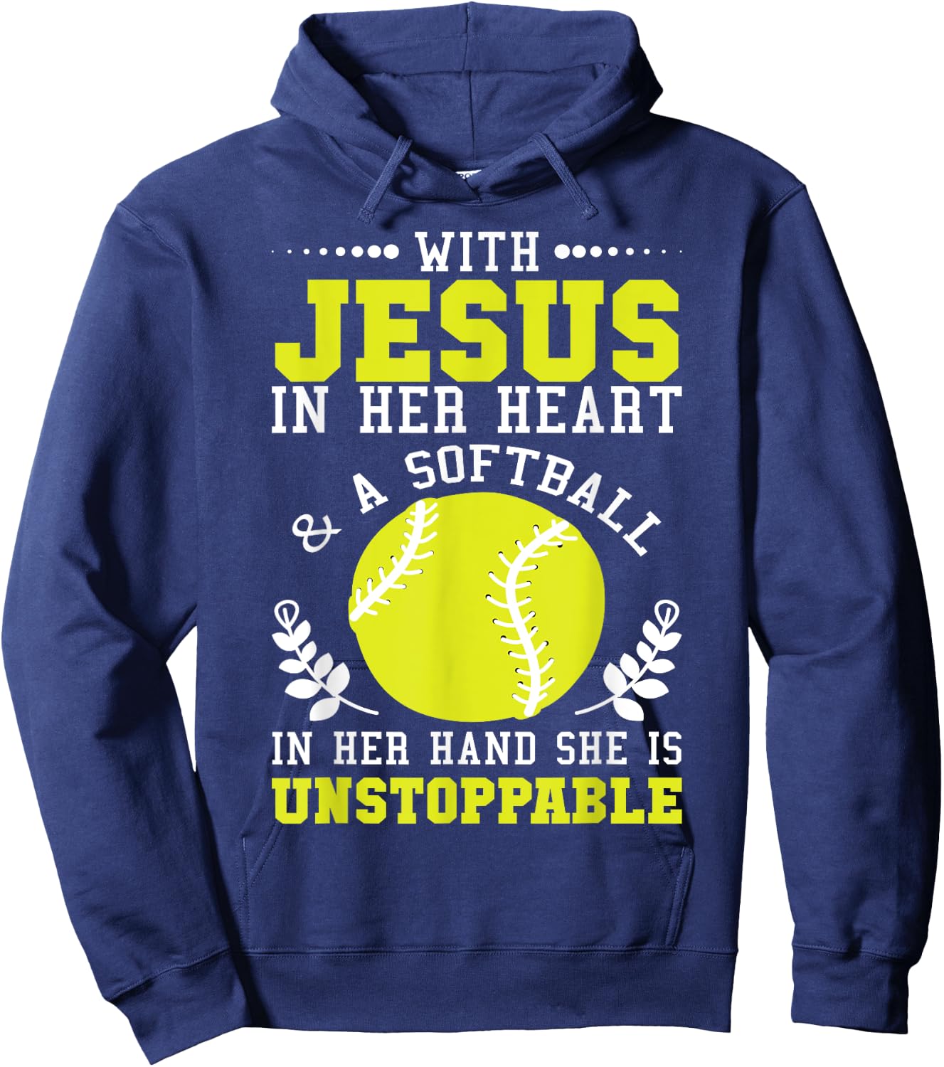 Christian Softball Religious Baseball Gift Hoodie - Hoodie | Navy