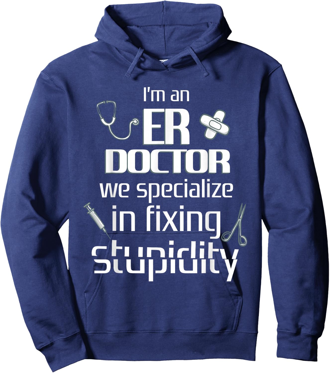 ER Emergency Room Doctor Funny Resident Intern Hoodie - Hoodie | Navy