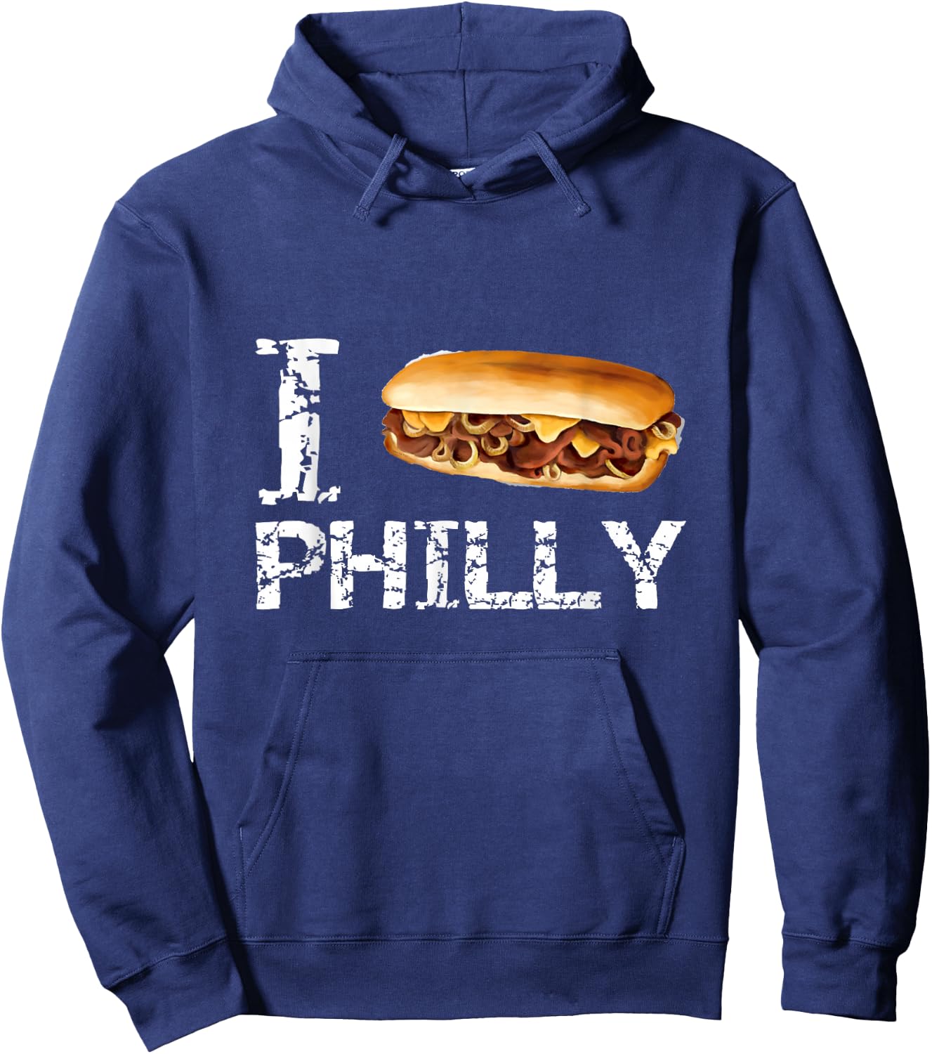 Official I Love Philly Cheesesteak Shirt Hoodie - Hoodie | Navy