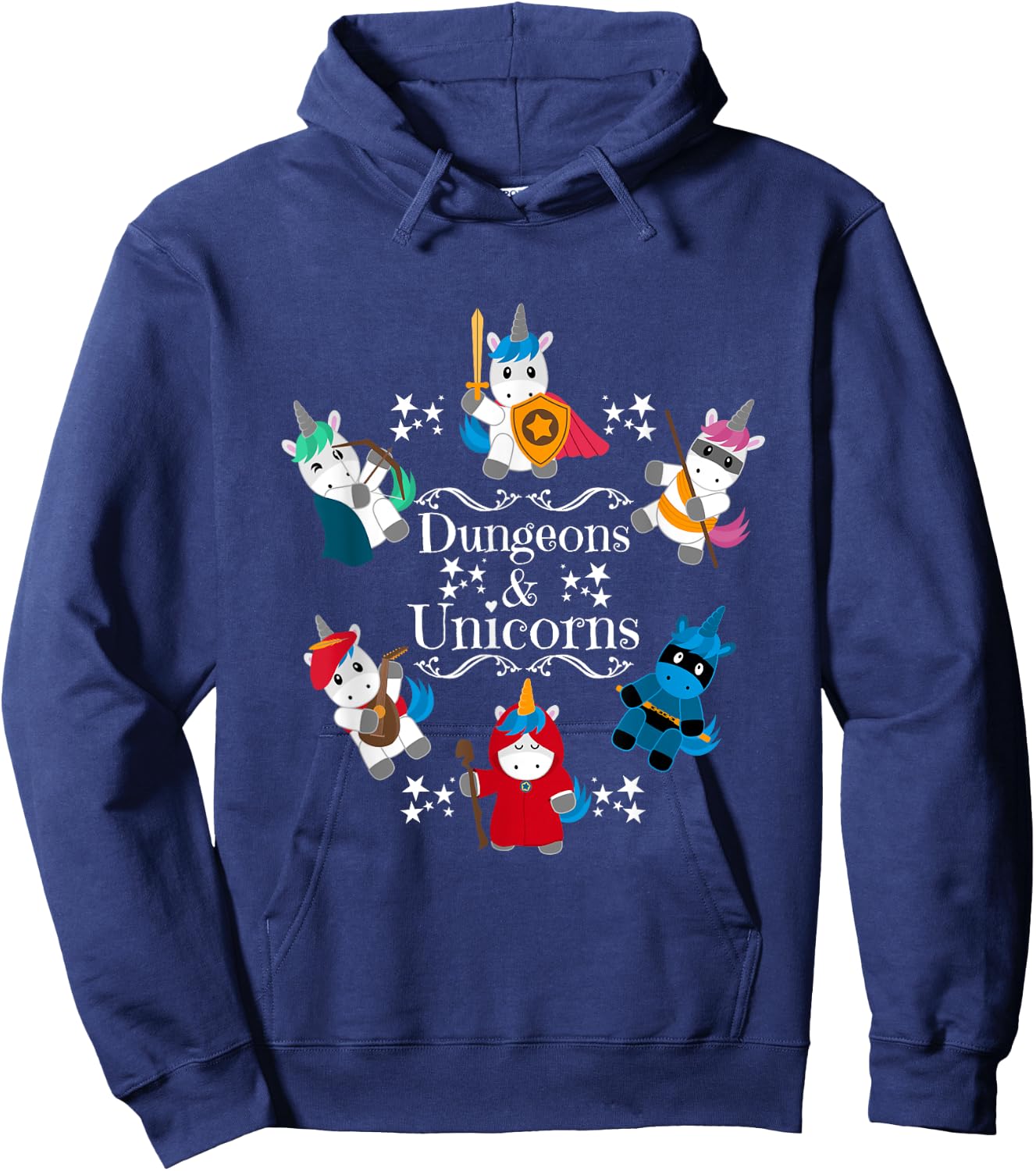 Dungeon And Unicorn Funny Gaming Computer Hoodie - Hoodie | Navy