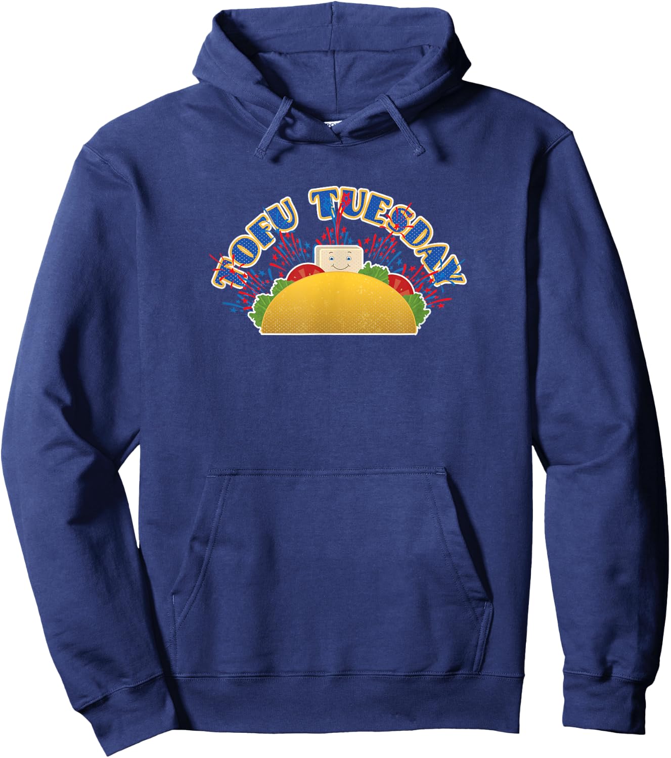 Tofu Tuesday Funny Vegan Vegetarian Taco Bar Hoodie - Hoodie | Navy