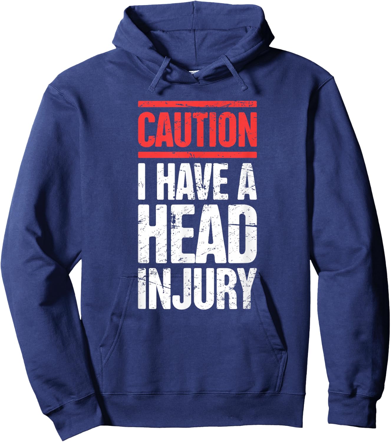 Caution - Funny Head Injury Concussion Hoodie - Hoodie | Navy