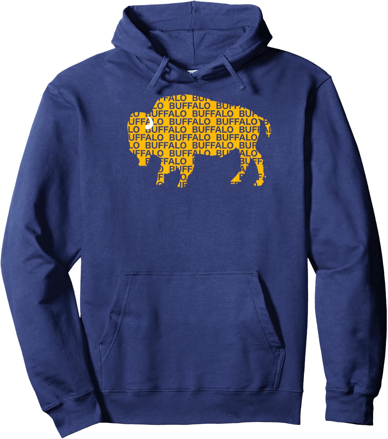 WHEREABOUTS Buffalo NY Yellow Buffalo Hockey Hoodie - Hoodie | Navy