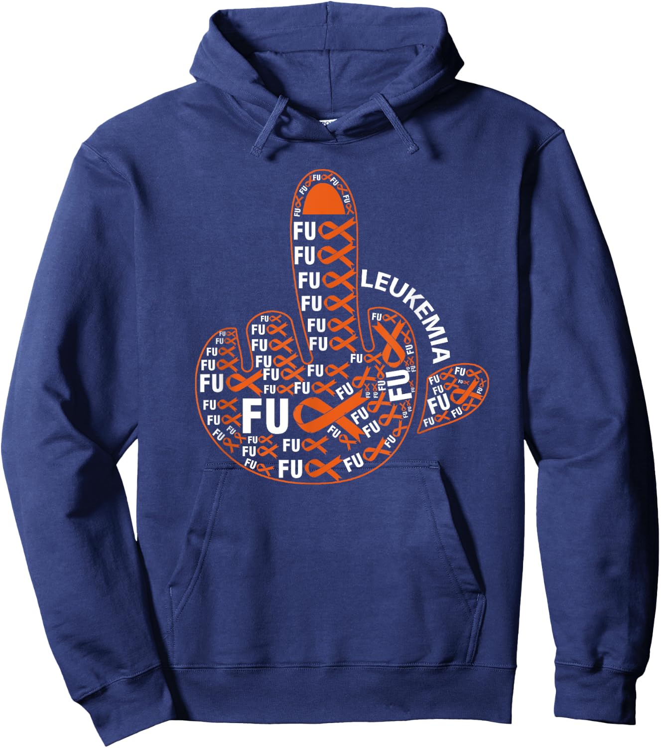 Fuck LEUKEMIA Shirt Middle finger LEUKEMIA Hoodie - Hoodie | Navy