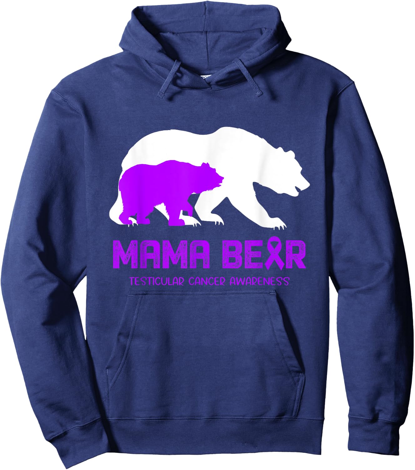 Mama Bear Testicular Cancer Awareness Shirt Men Hoodie - Hoodie | Navy
