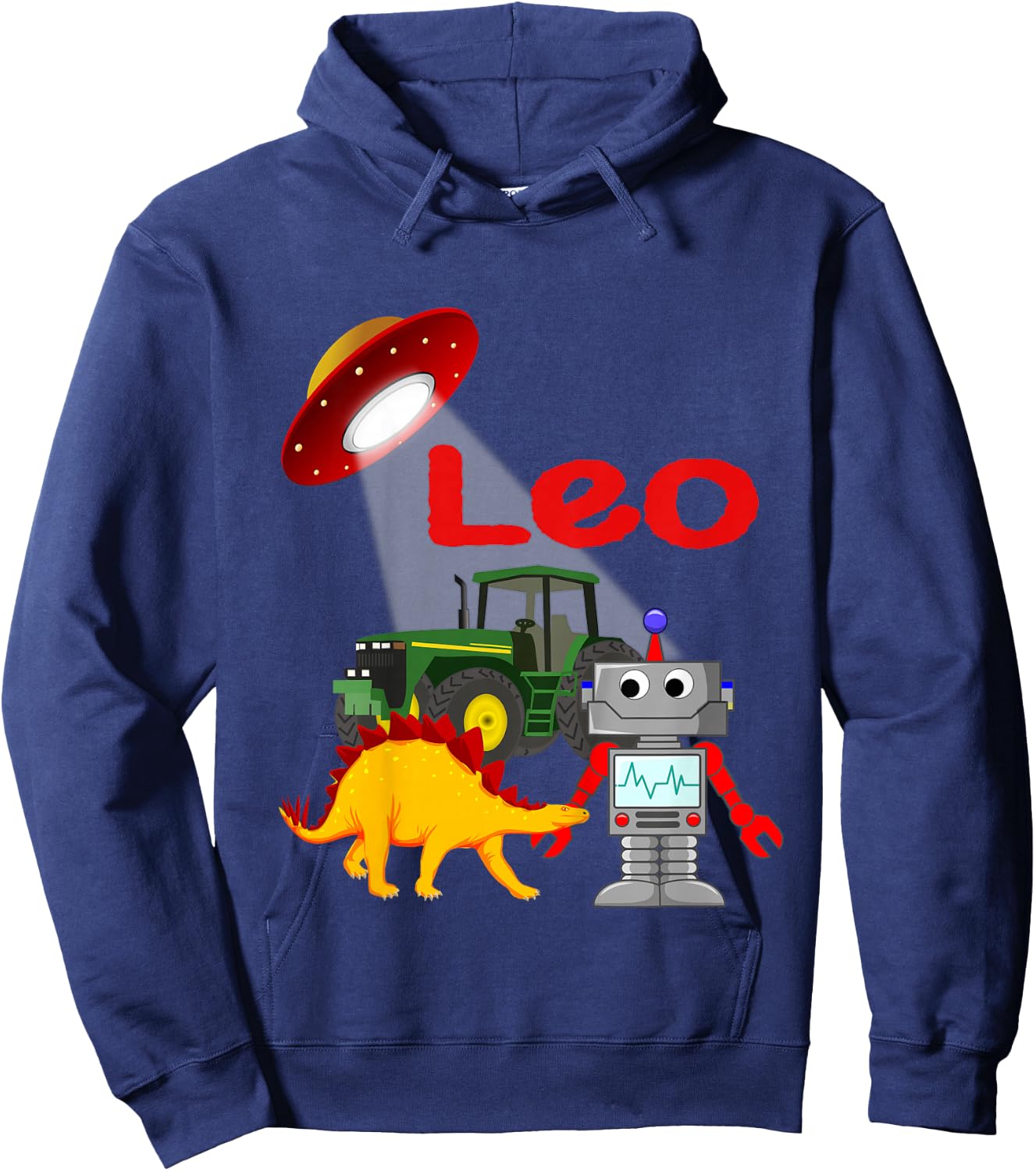 Kids Leo Personalized Custom Name Boys Hoodie - Hoodie | Navy