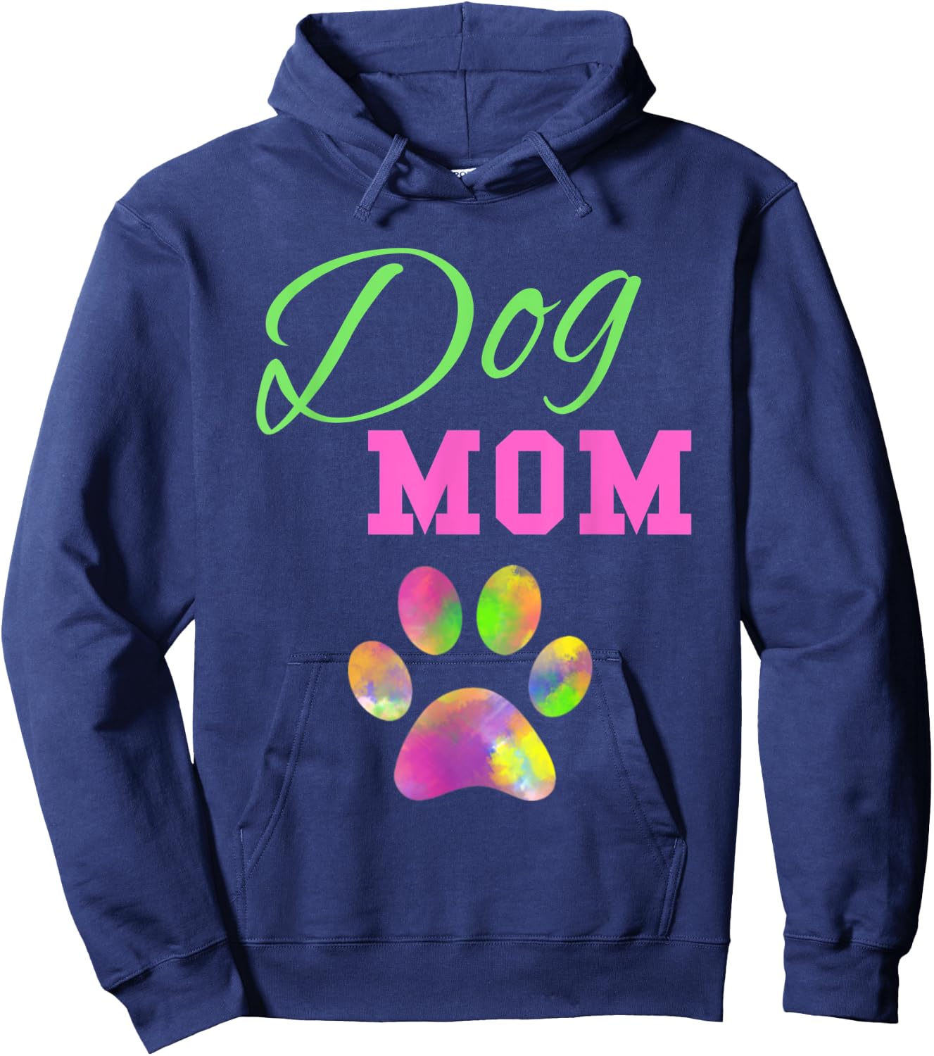 Dog Mom T Shirt Rainbow Pet Paw Hoodie - Hoodie | Navy