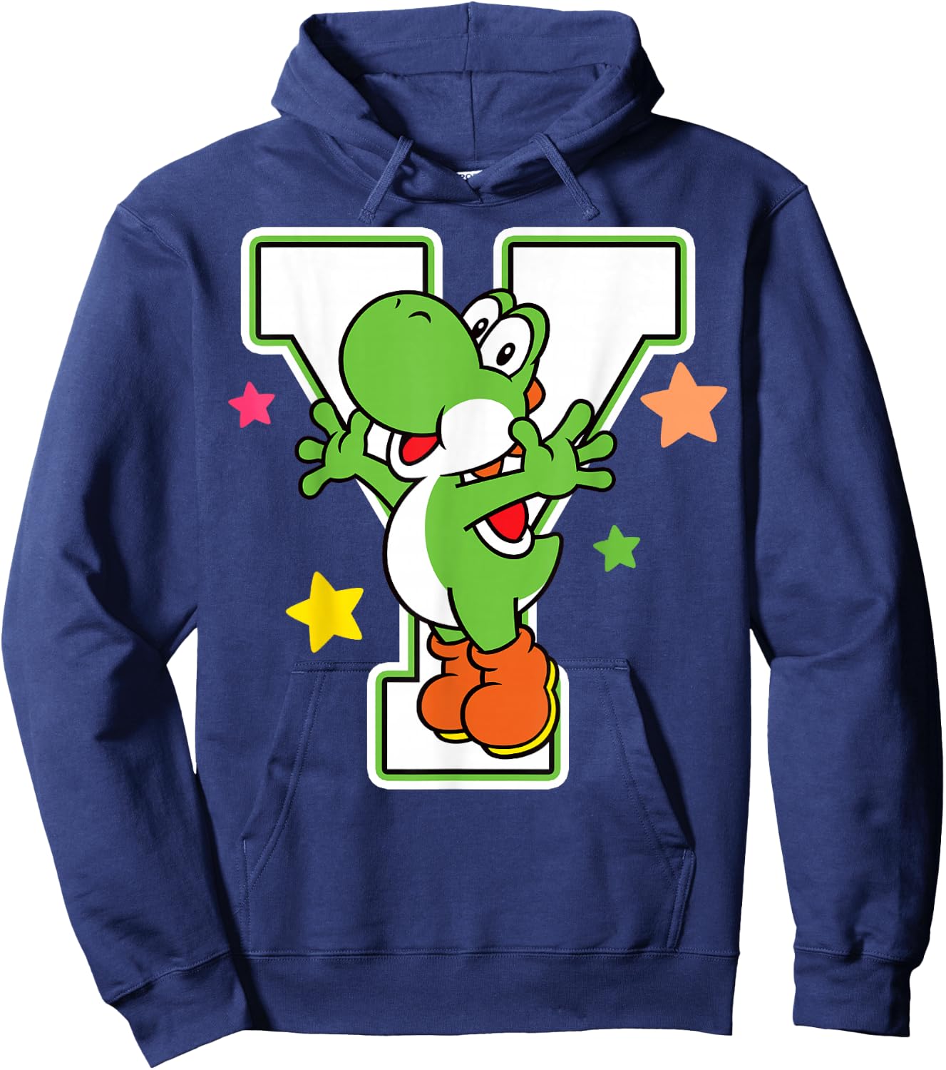 Super Mario Yoshi Stars Poster Graphic Hoodie - Hoodie | Navy