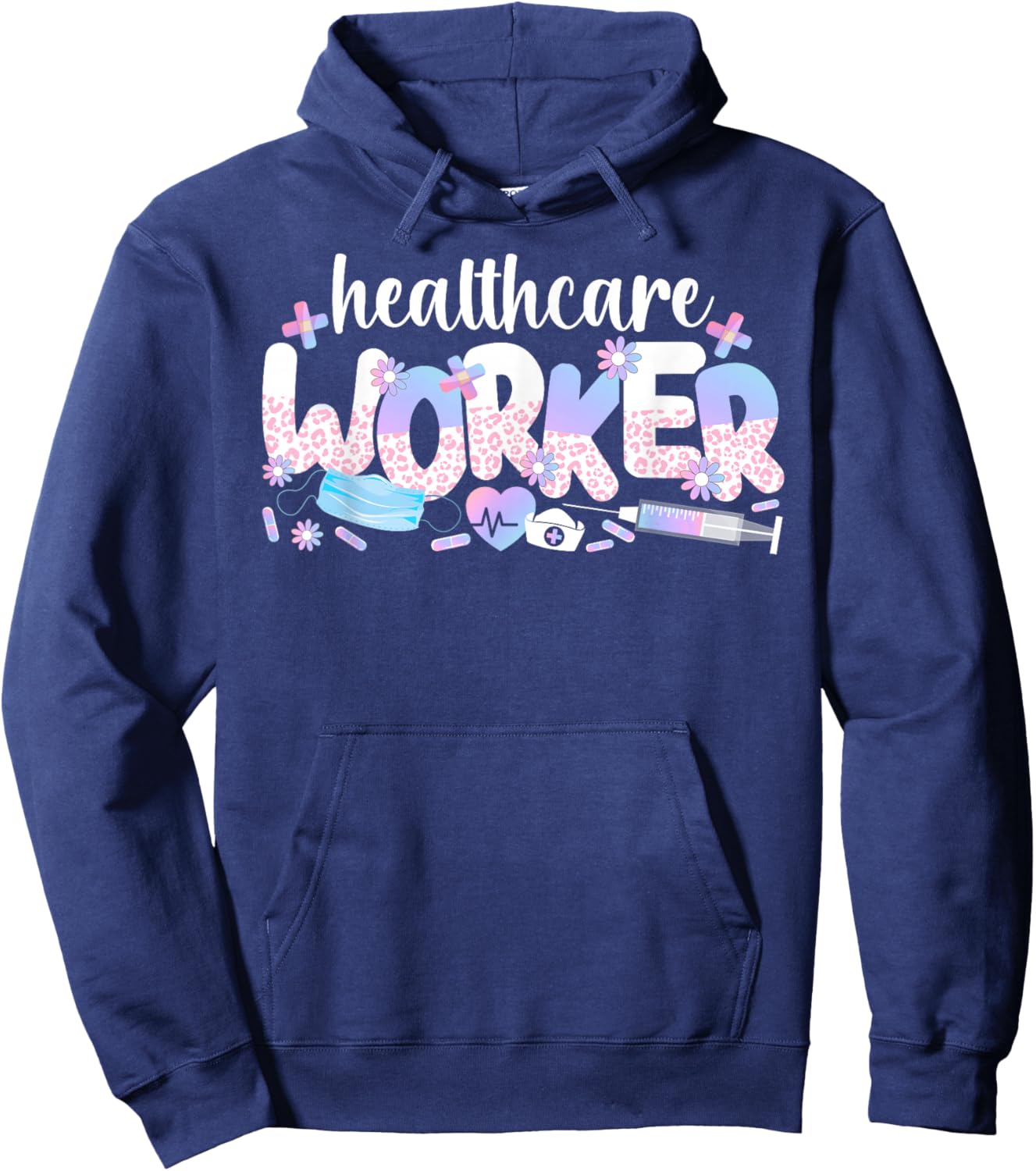 Healthcare Worker Leopard Healthcare Workers Hoodie - Hoodie | Navy