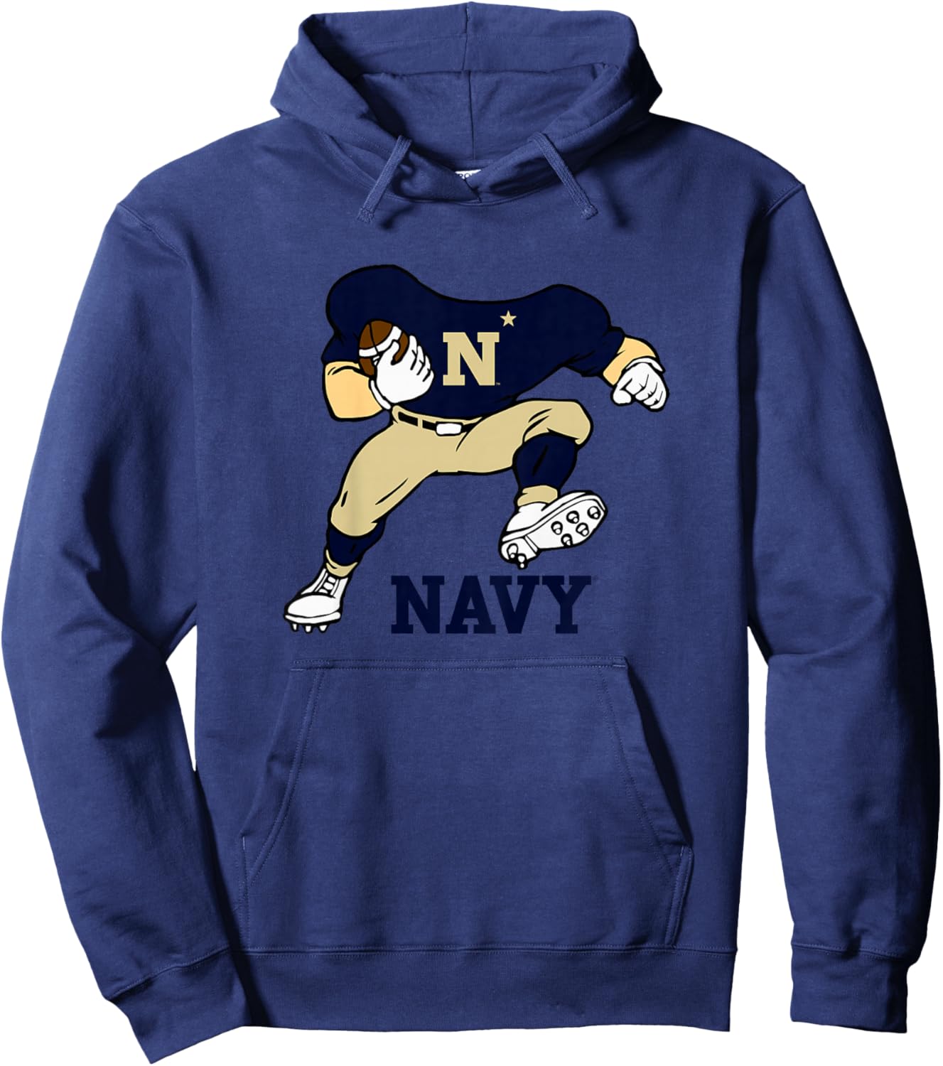 Kids Navy Midshipmen Kid's Football Player Gray Hoodie - Hoodie | Navy