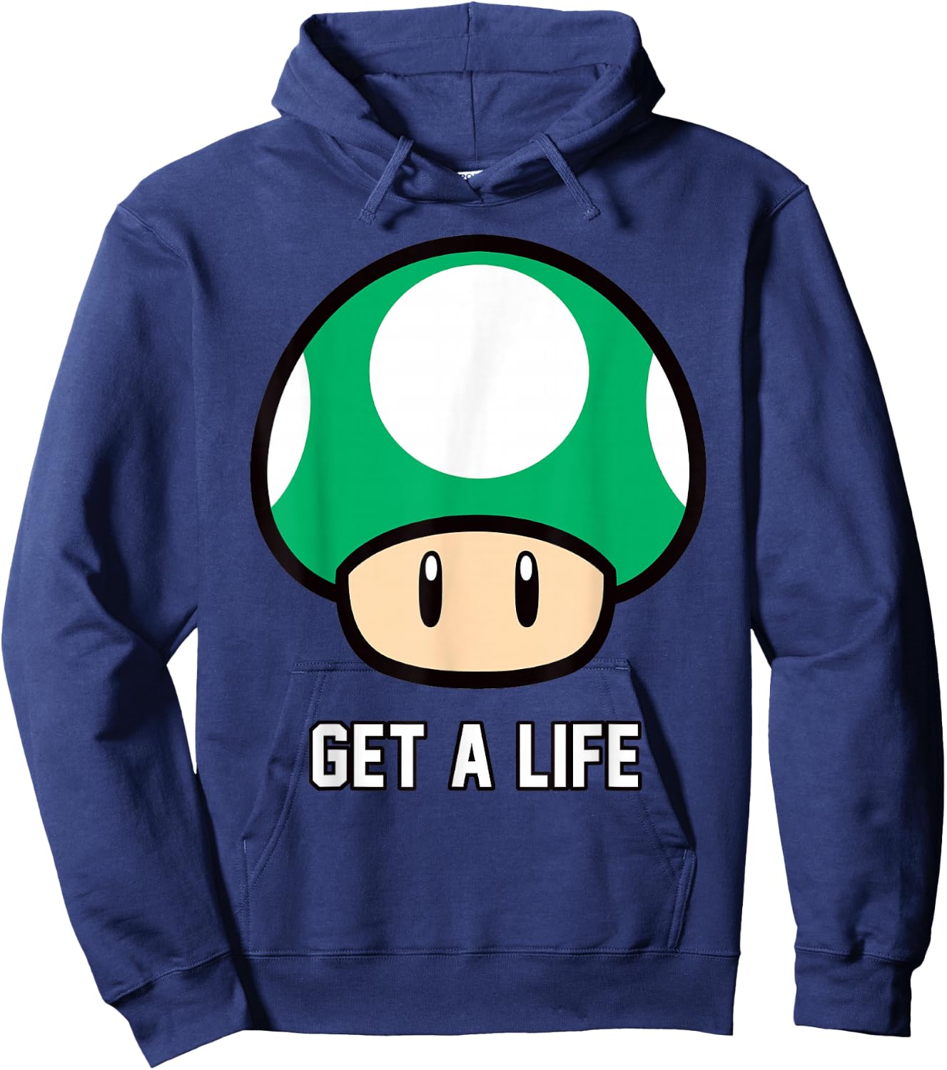 Super Mario 1-Up Mushroom Get A Life Hoodie - Hoodie | Navy