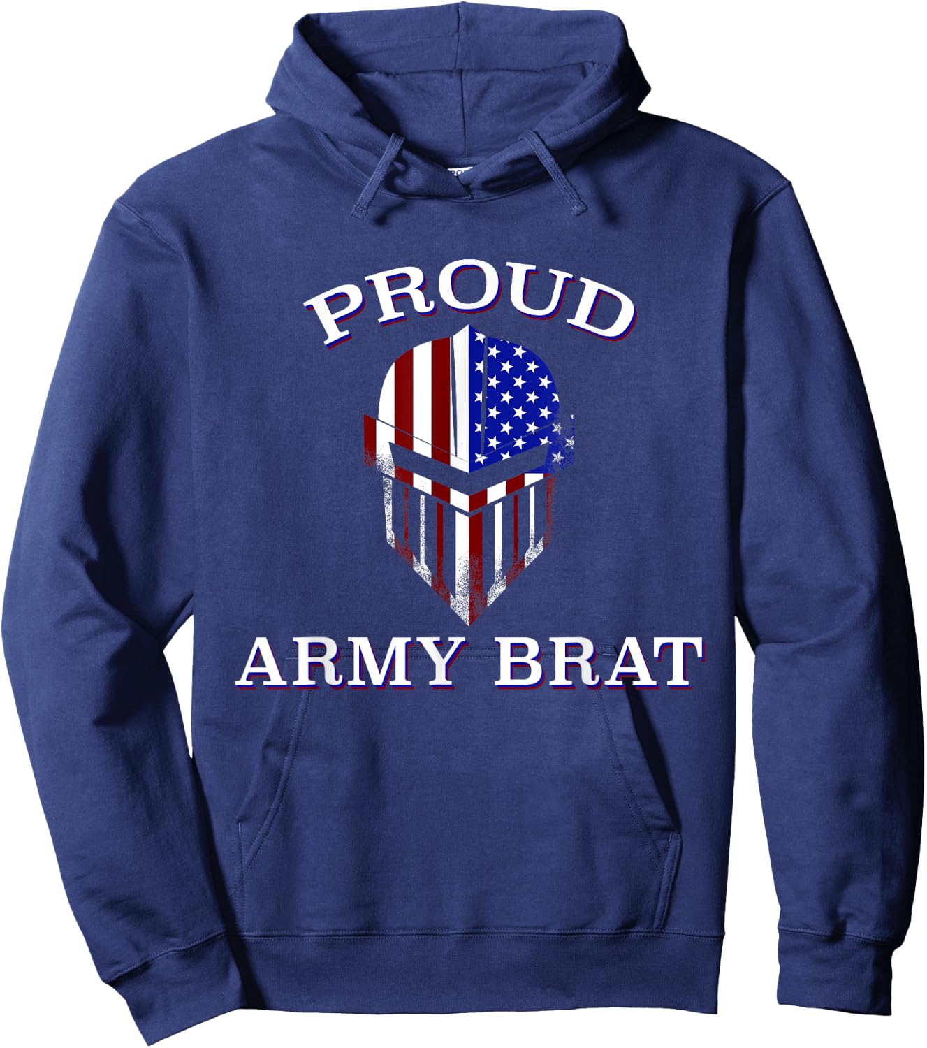 Proud Army Brat - American Flag Knight Hoodie - Hoodie | Navy