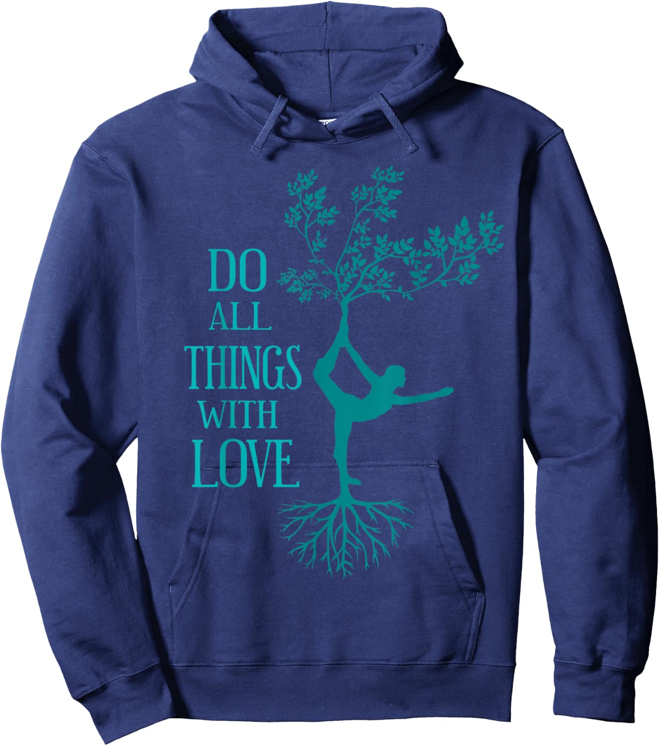 Yoga Love - Dancer Tree Pose Hoodie - Hoodie | Navy