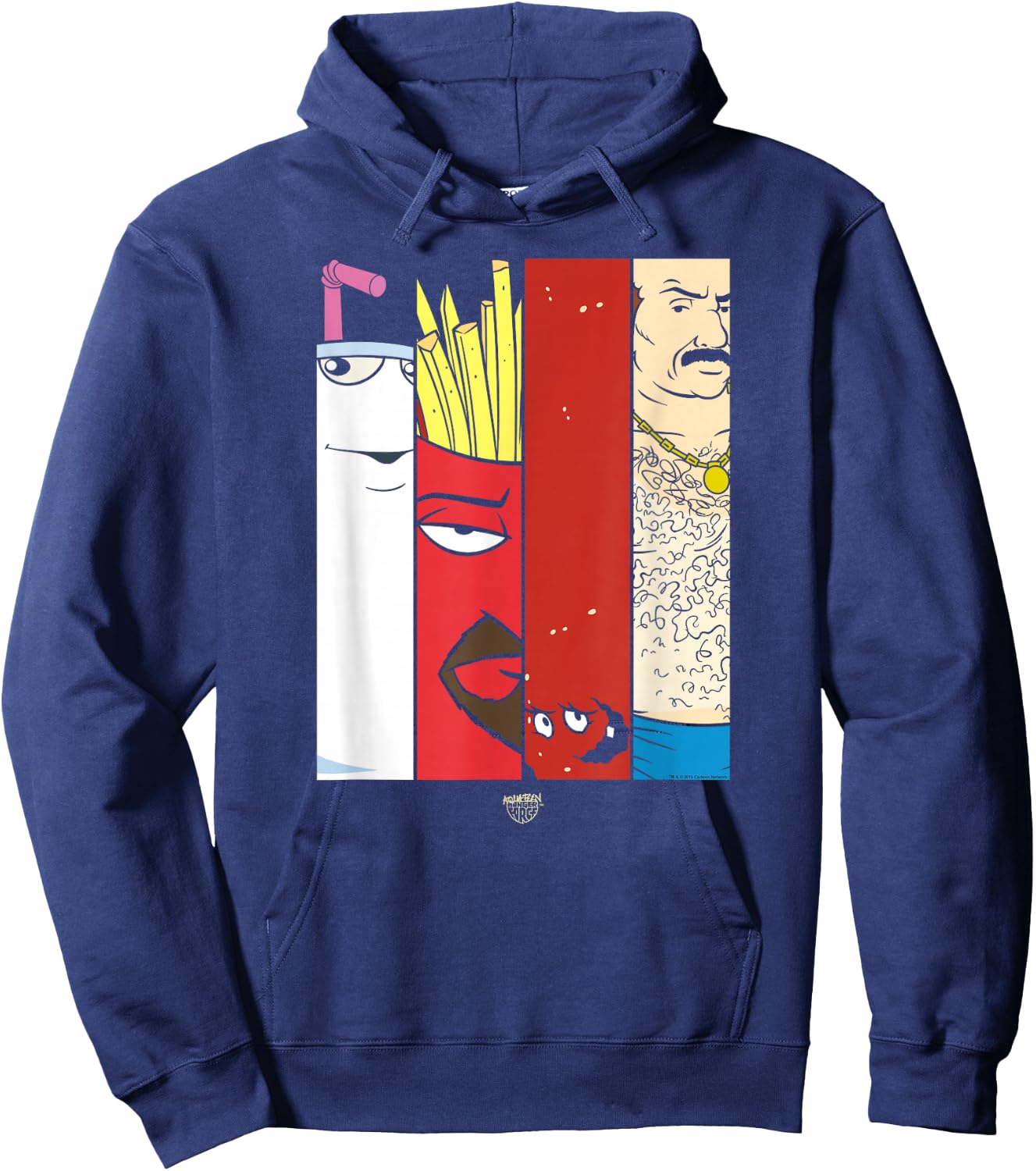 Aqua Teen Hunger Force Group Tiles Dark Small Hoodie - Hoodie | Navy