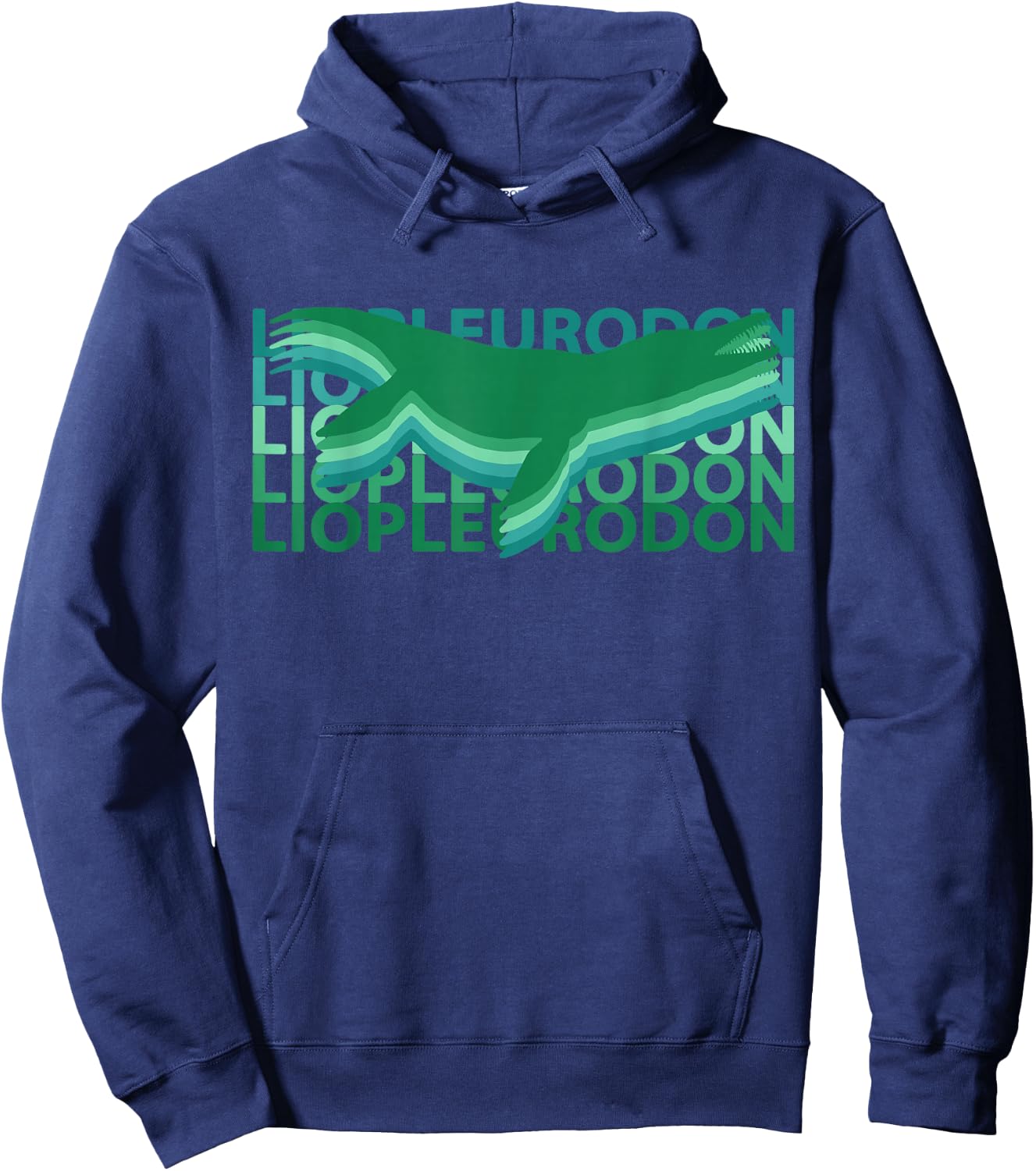 Liopleurodon Dinosaurs Vintage Repeat Hoodie - Hoodie | Navy