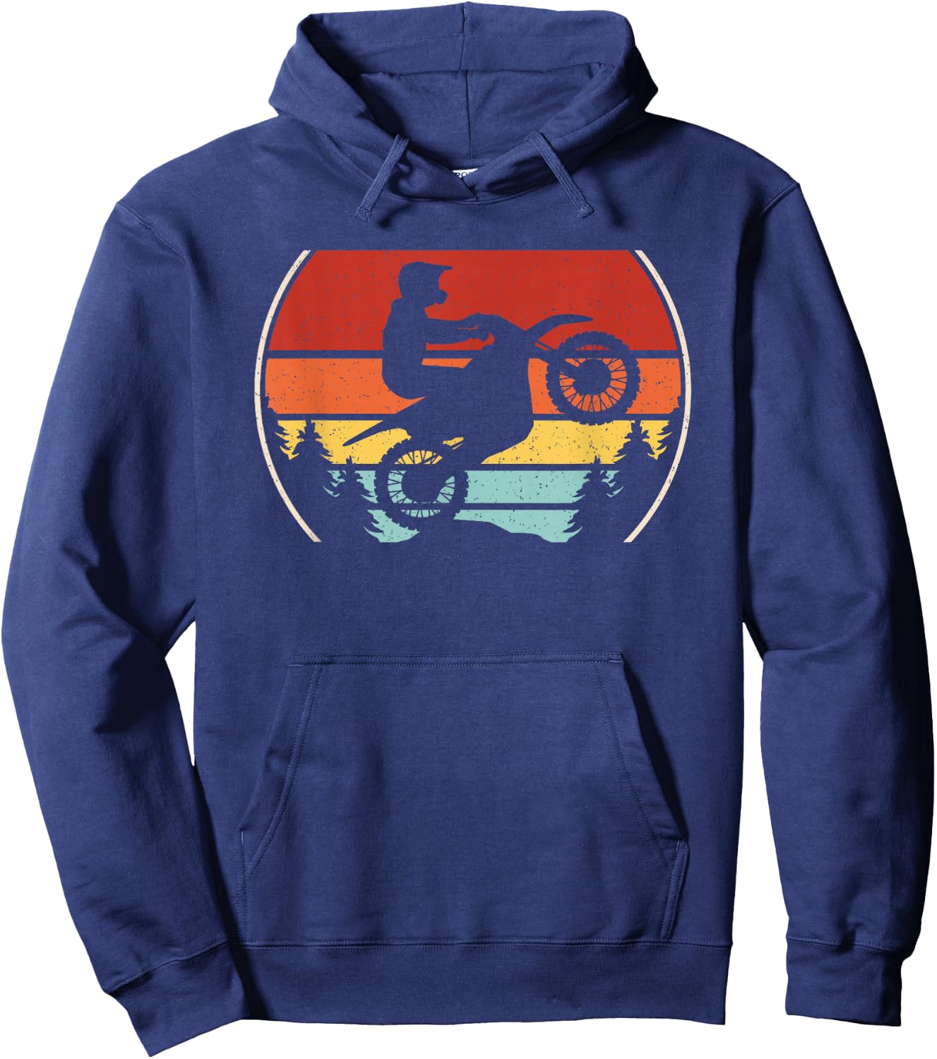 Retro Motocross Dirt Bike Lover Men Women Kids Hoodie - Hoodie | Navy