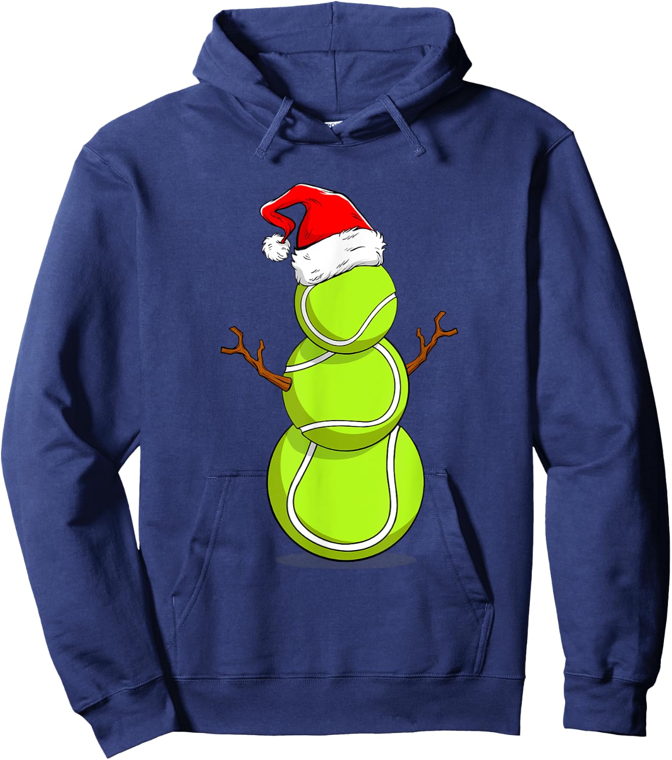 Funny Tennis Player Gift Snowman Christmas Hoodie - Hoodie | Navy
