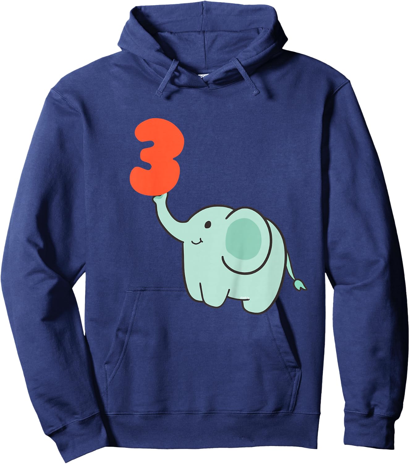 3rd Birthday Gift Toddler Elephant 3 Years Hoodie - Hoodie | Navy