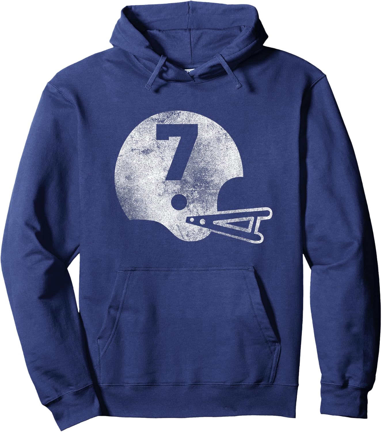 Vintage Football Jersey Number 7 Player Number Hoodie - Hoodie | Navy