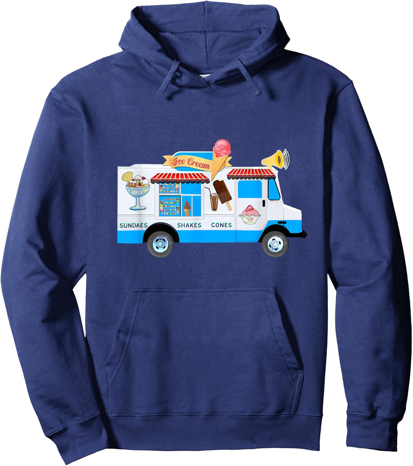 Ice Cream Truck Nostalgic Hoodie - Hoodie | Navy