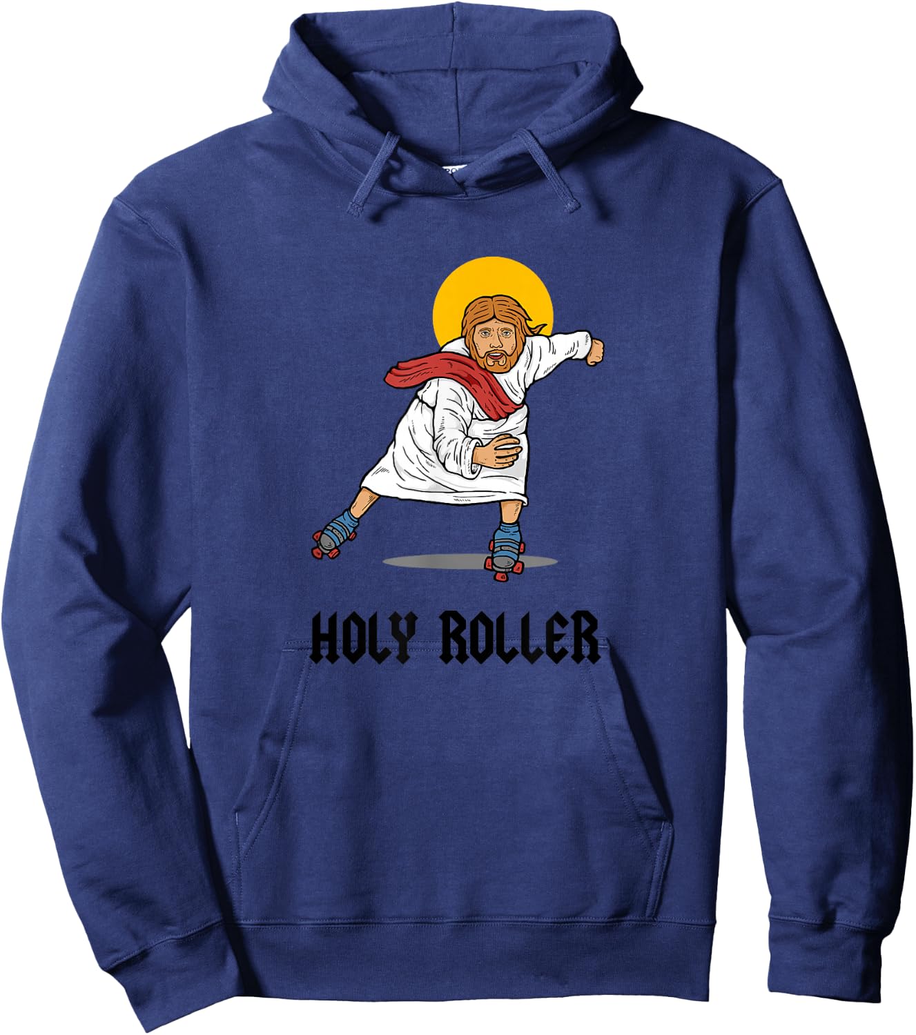 Holy Roller - Jesus Roller Skates Skating Hoodie - Hoodie | Navy