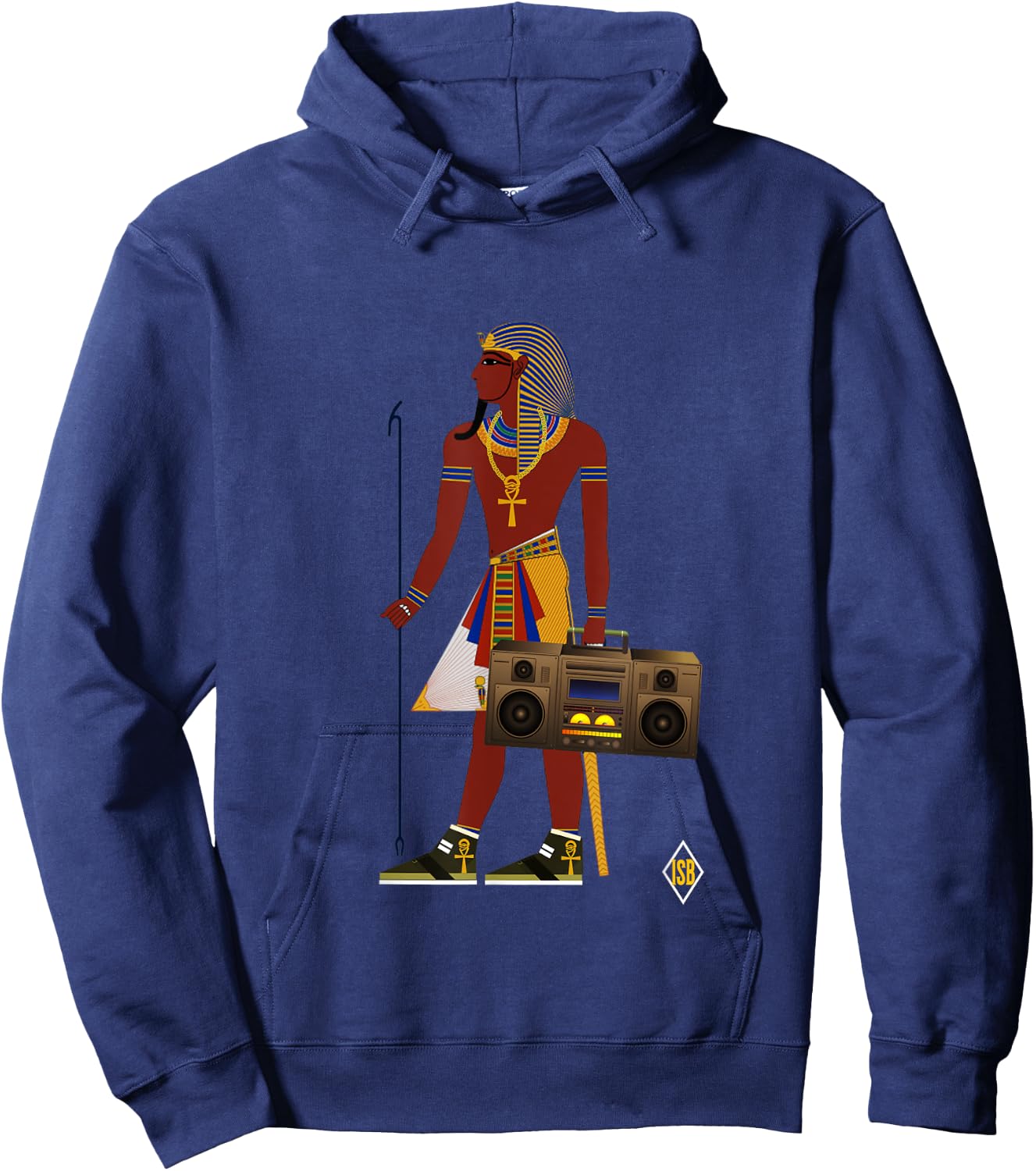 Boombox Retro EGYPT 80's Music Hoodie - Hoodie | Navy