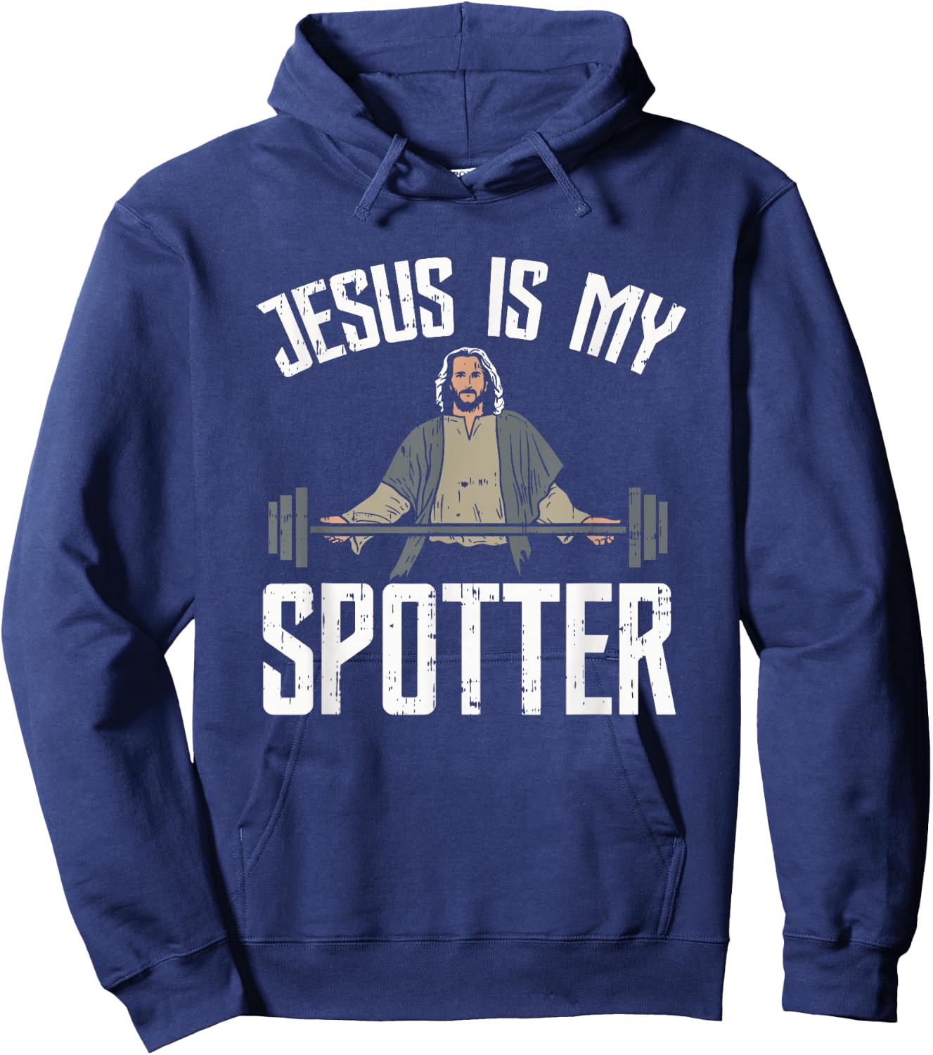 Jesus Is My Spotter Jesus Hoodie - Hoodie | Navy