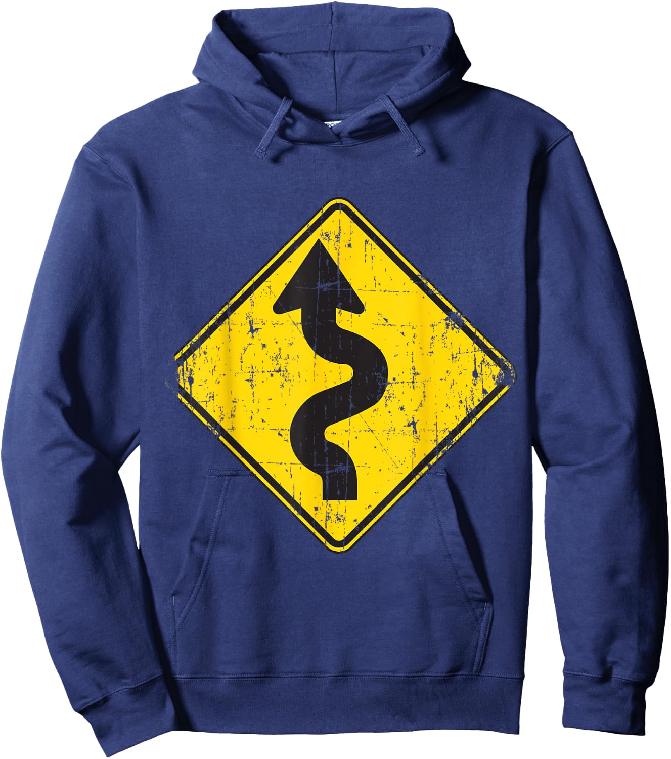 Traffic Street Windy Curve Road Sign T Shirts Hoodie - Hoodie | Navy