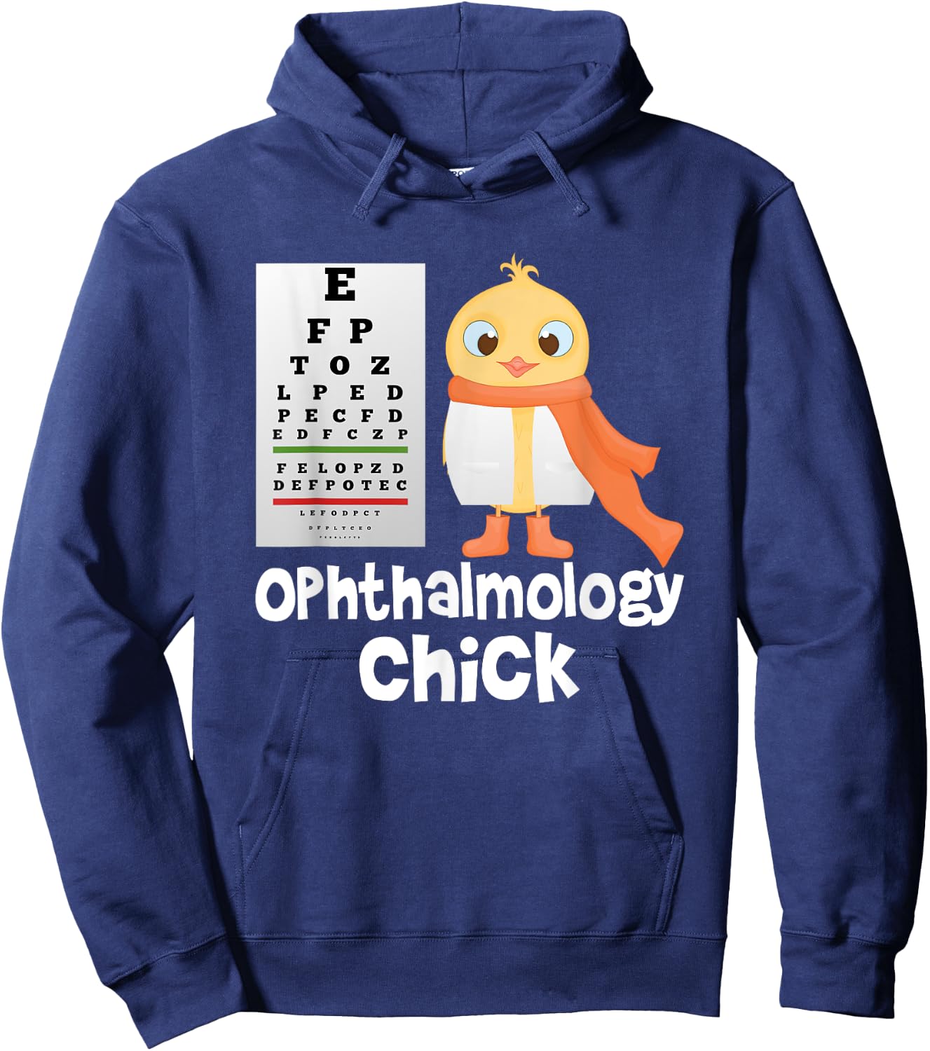 Eye Chart Cute Ophthalmology Optician Chick Hoodie - Hoodie | Navy