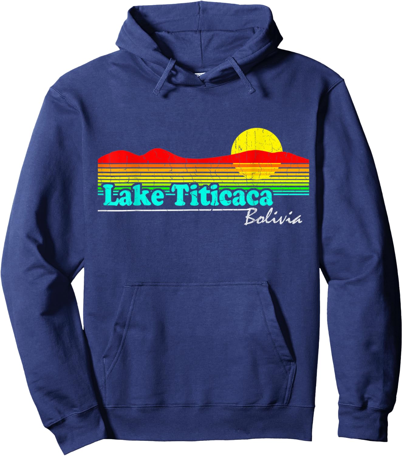 Lake Titicaca I Love Bolivia Travel Wanderlust Hoodie - Hoodie | Navy