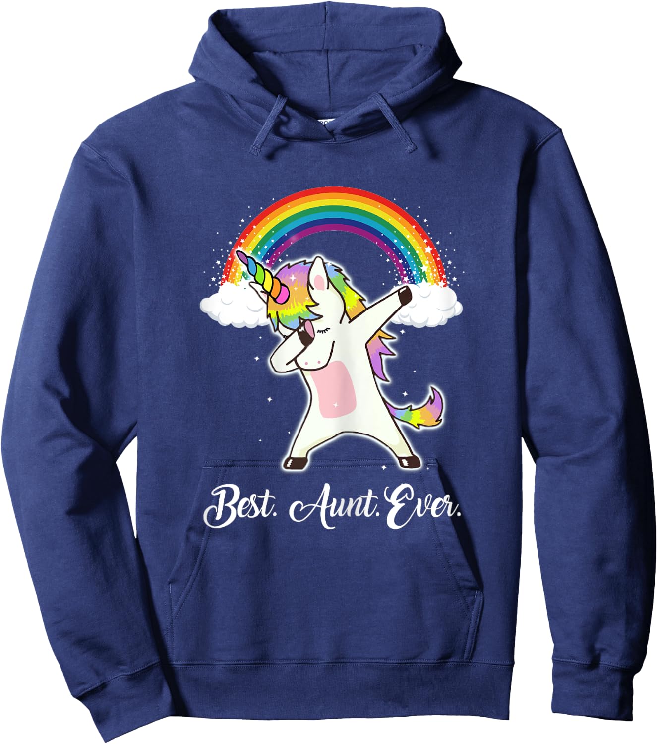 Rainbow Unicorn Aunt Shirt Best Aunt Ever Hoodie - Hoodie | Navy