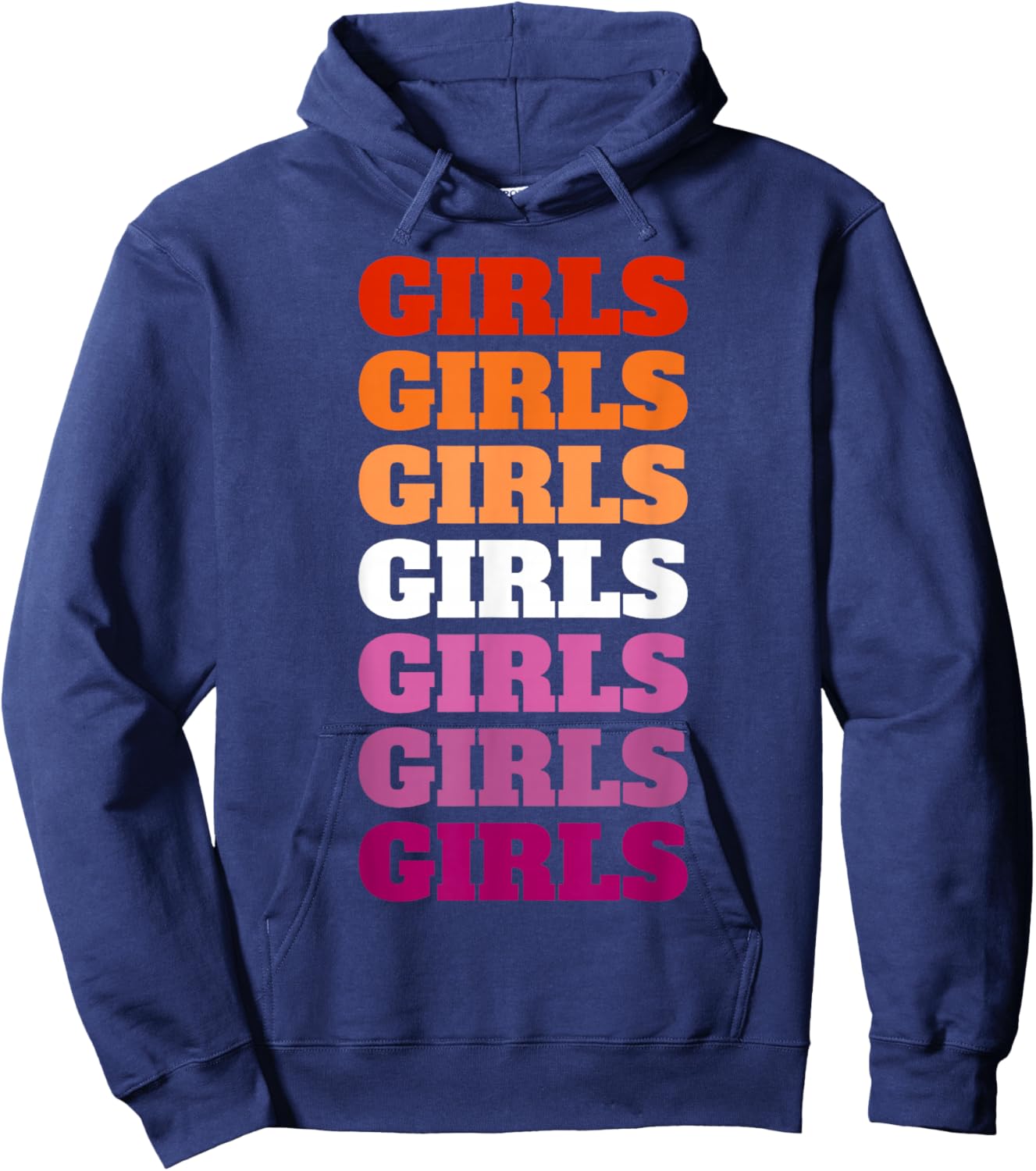 Lesbian Flag Girls Girls Girls Hoodie - Hoodie | Navy