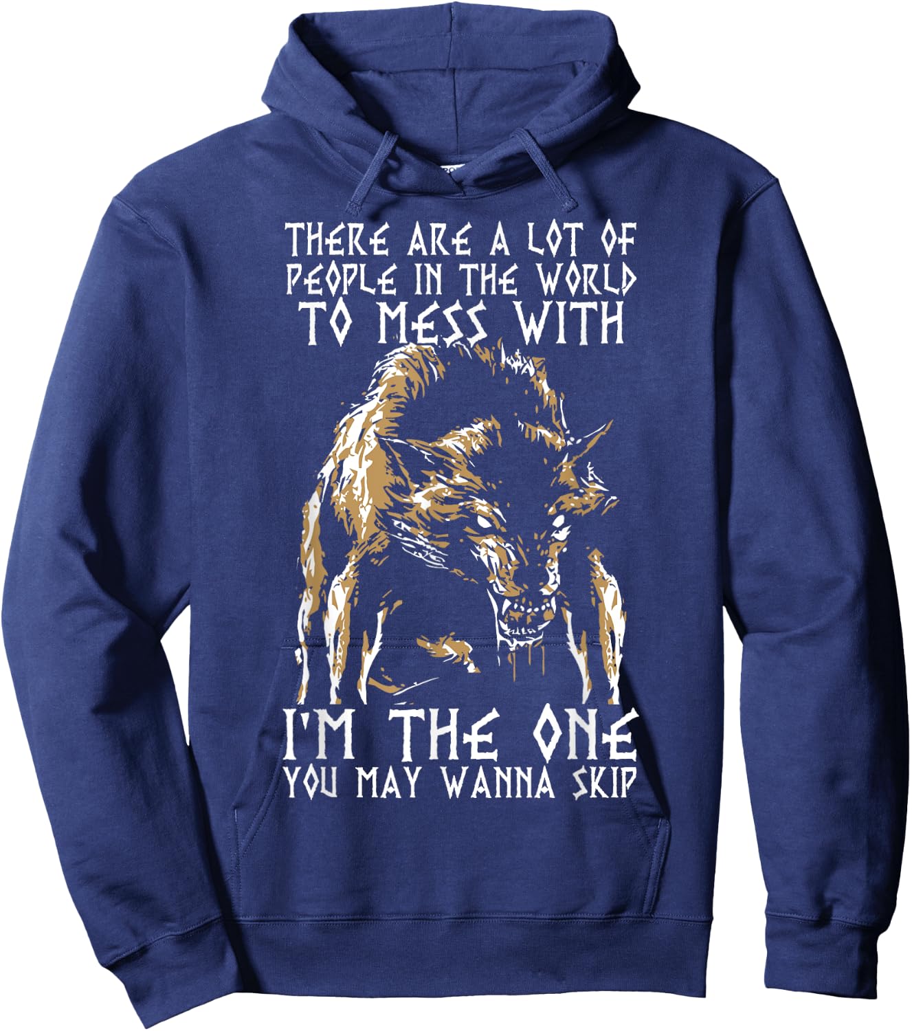 The One You Wanna Skip Wolf Shirt Hoodie - Hoodie | Navy